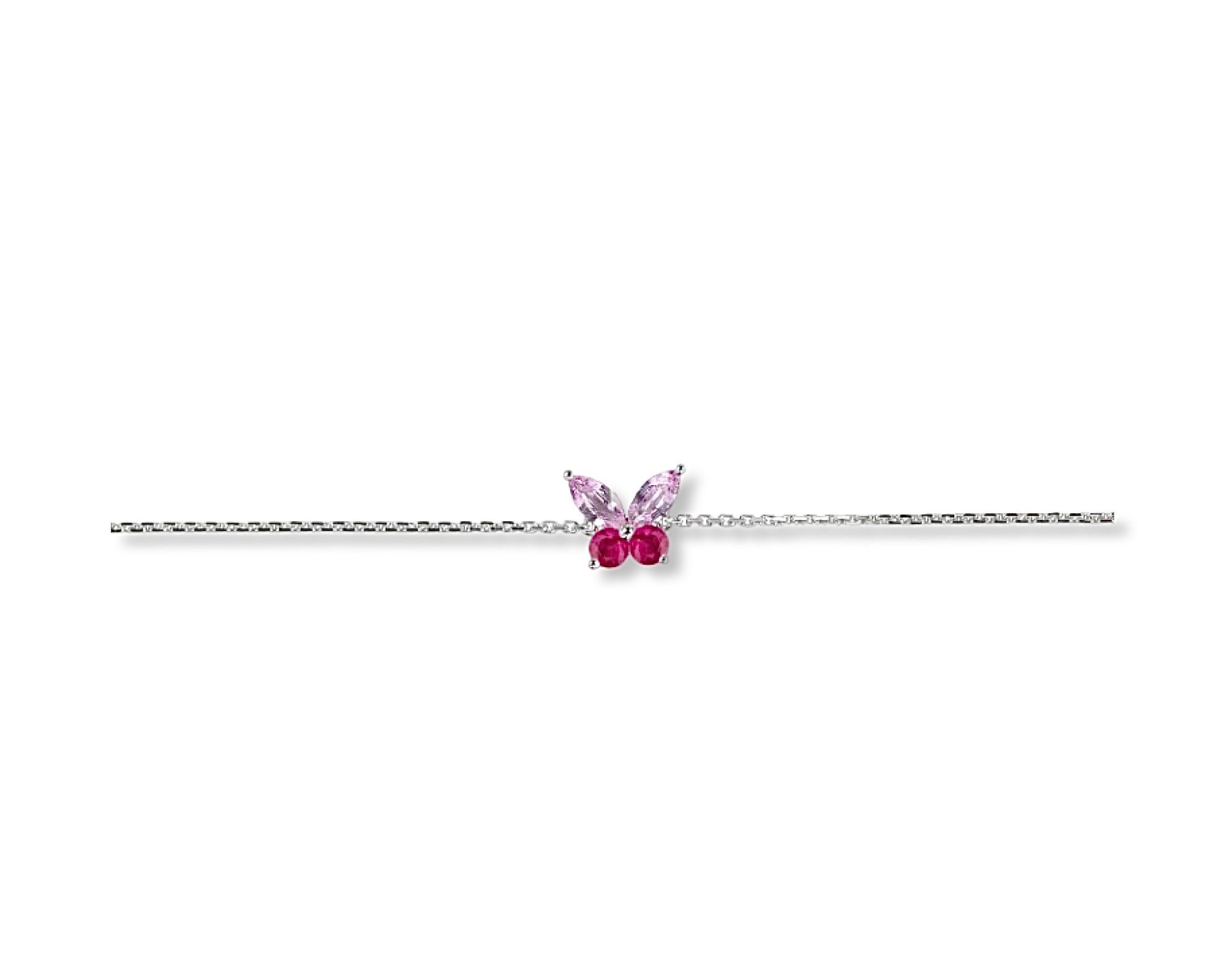Butterfly Ruby Pink Sapphire Bracelet