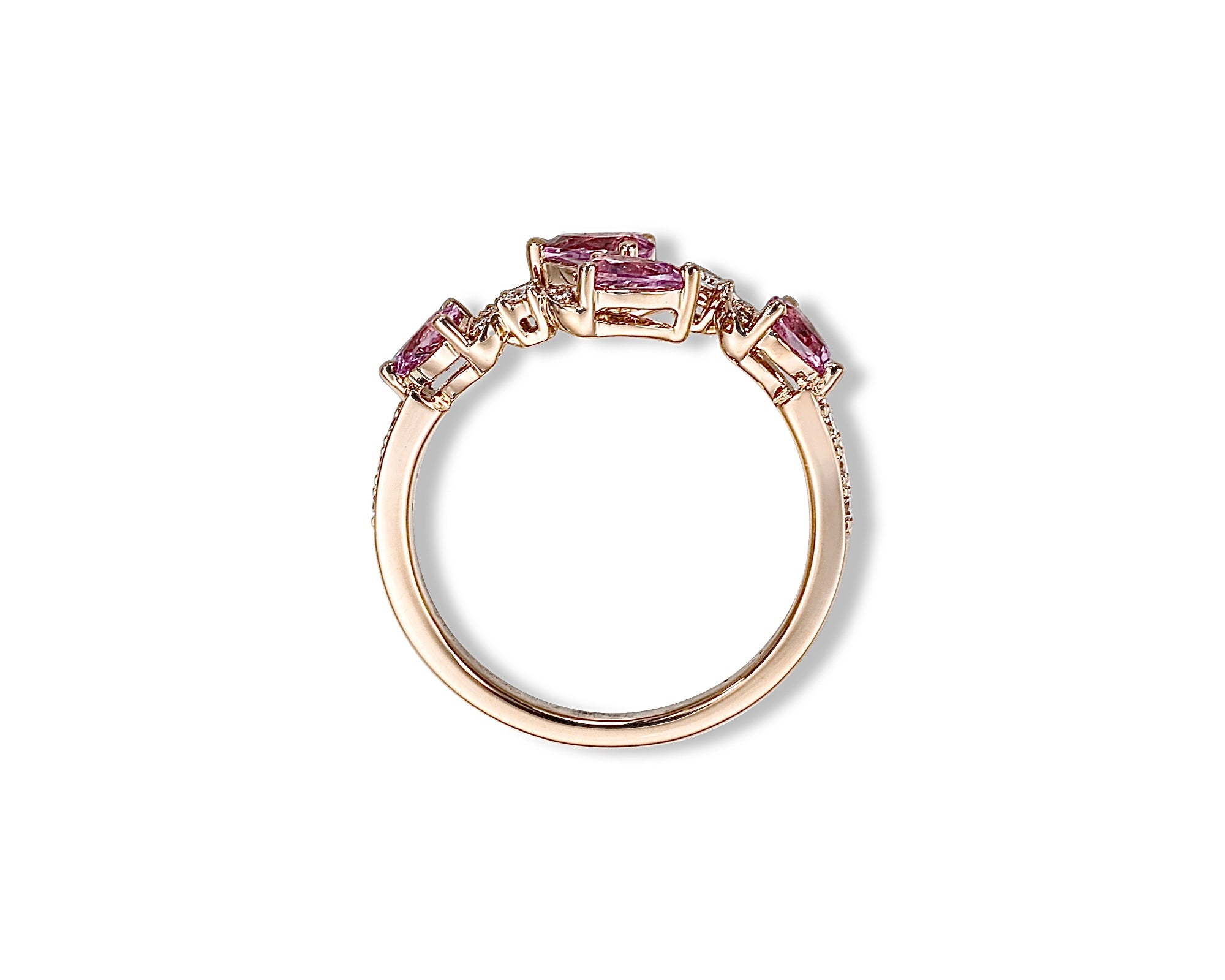 Butterfly Cross Pink Sapphire Ring