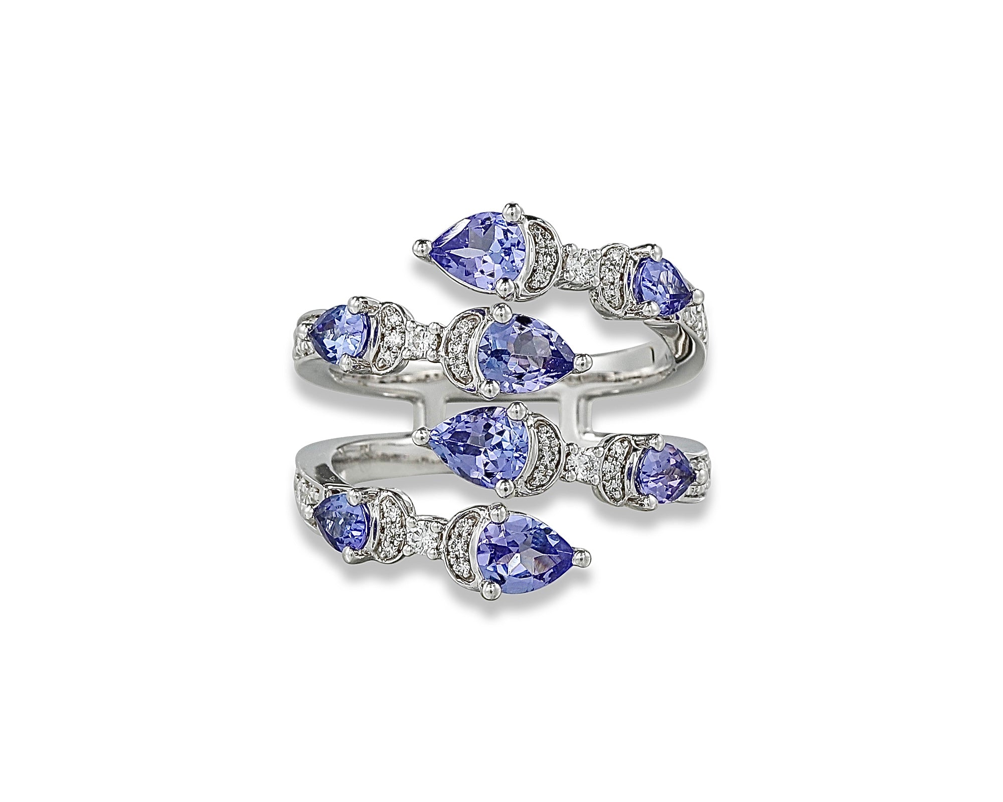 Tanzanite Double Dancing Butterflies Ring