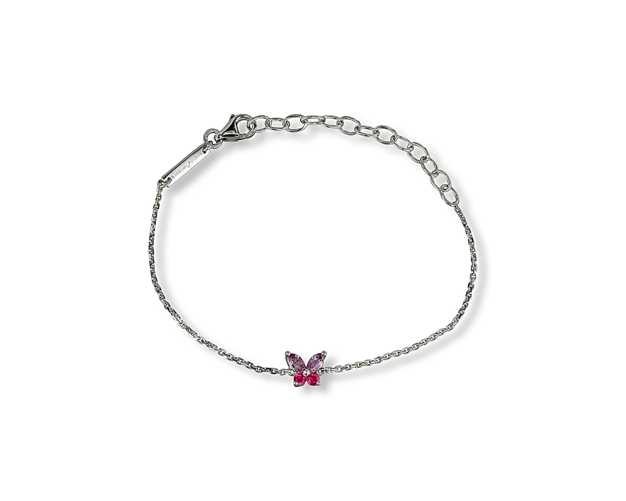Mini Butterfly Ruby Pink Sapphire Bracelet