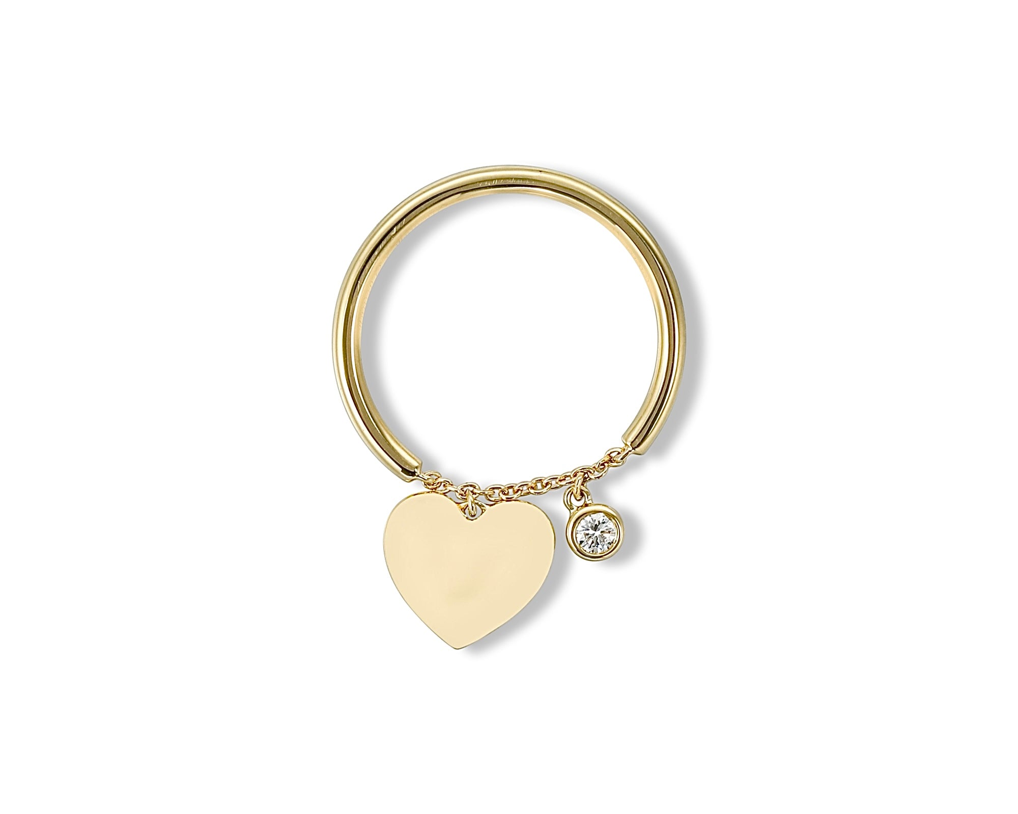 Diamond Hanging Heart Ring