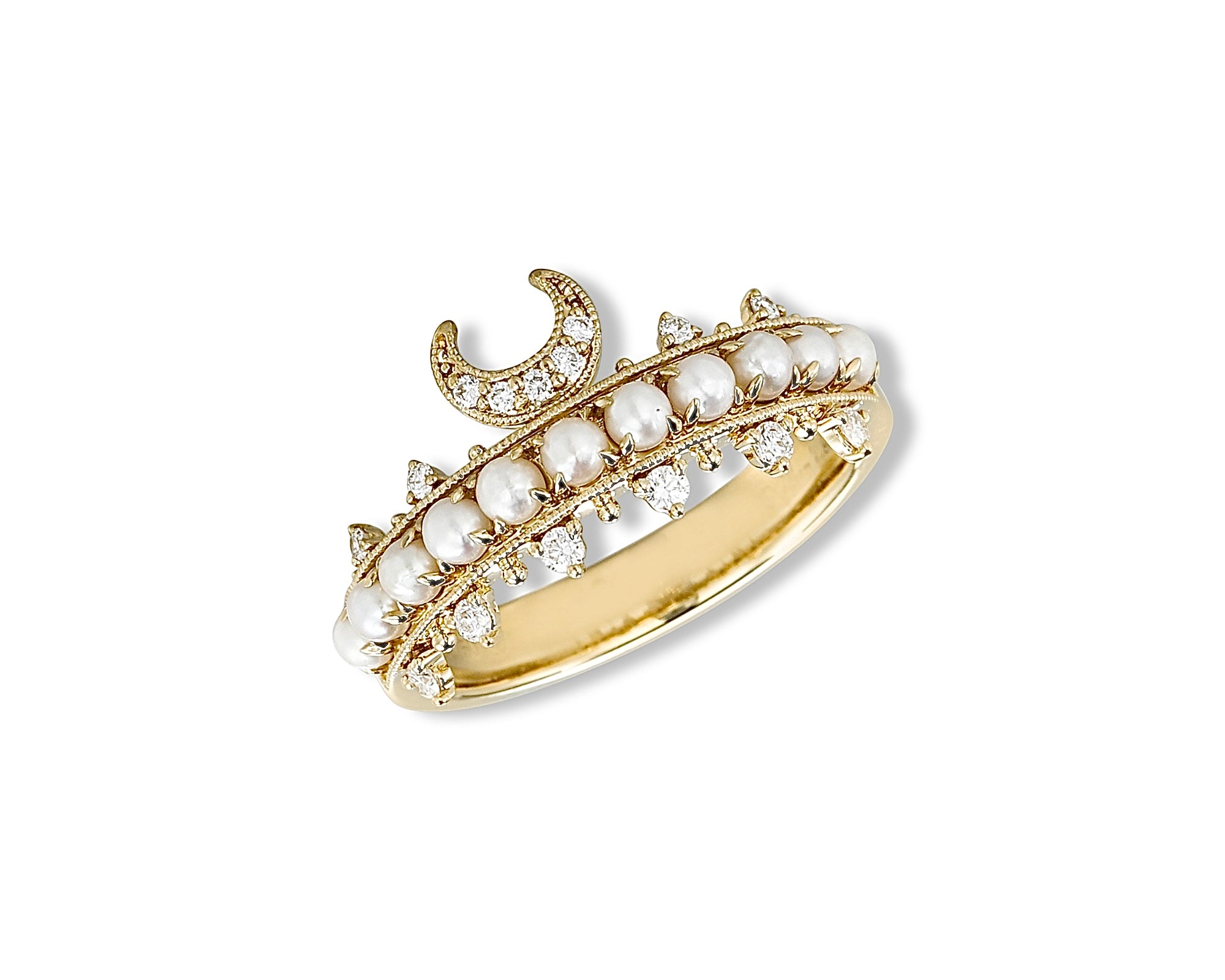 Crescent Pearl Ring