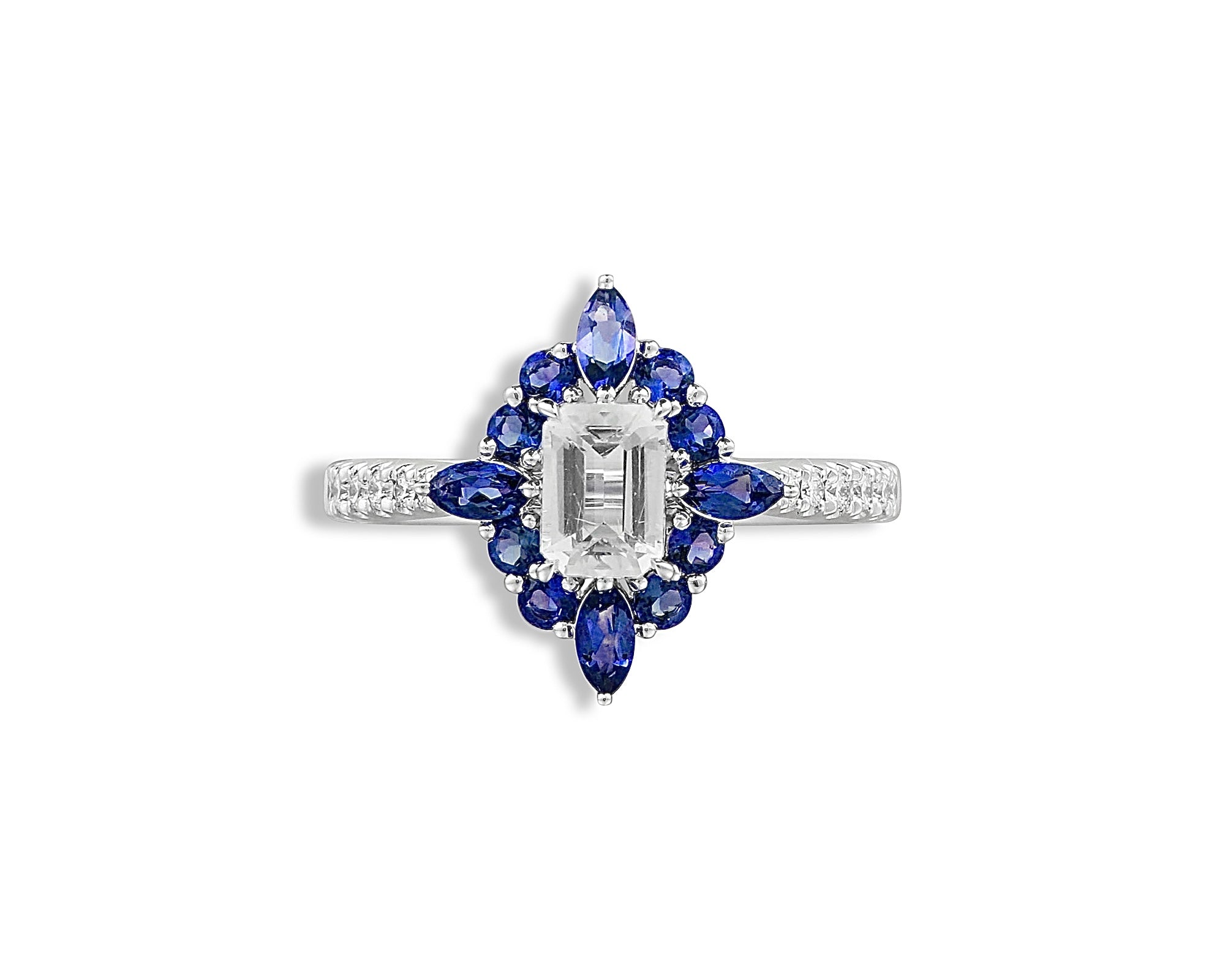 Blue Sapphire Moonstone Ring