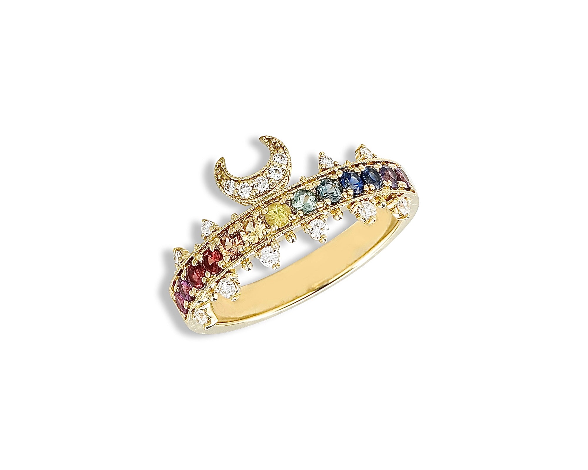 Rainbow Luna Ring