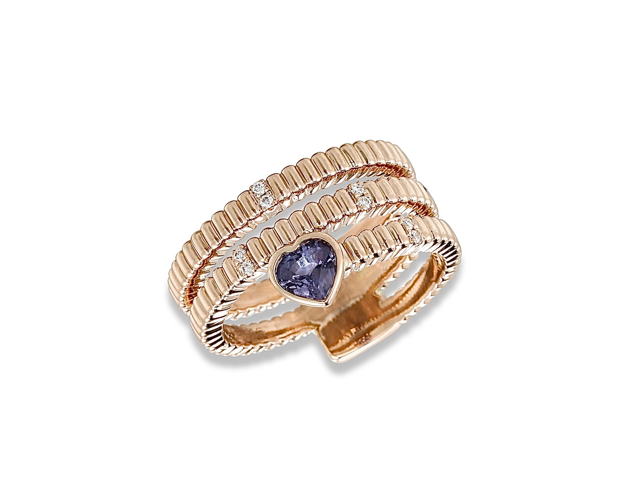 Purple Heart Swirl Ring