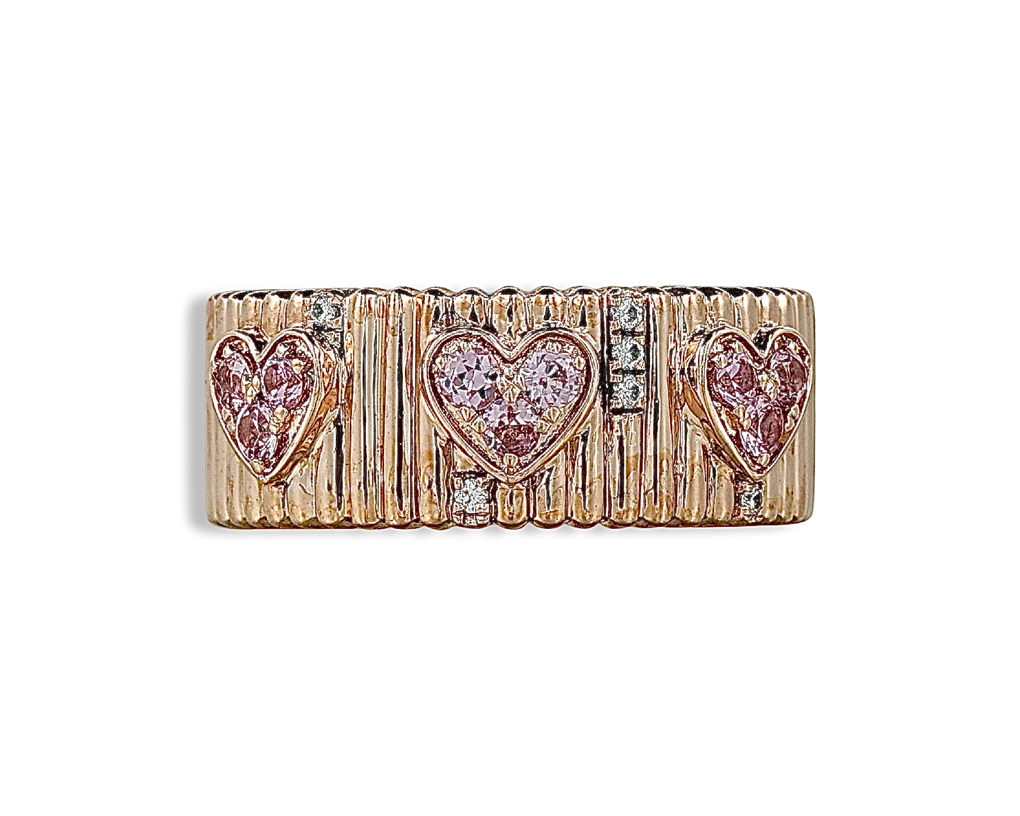 Mini Pink Heart Cigar Ring