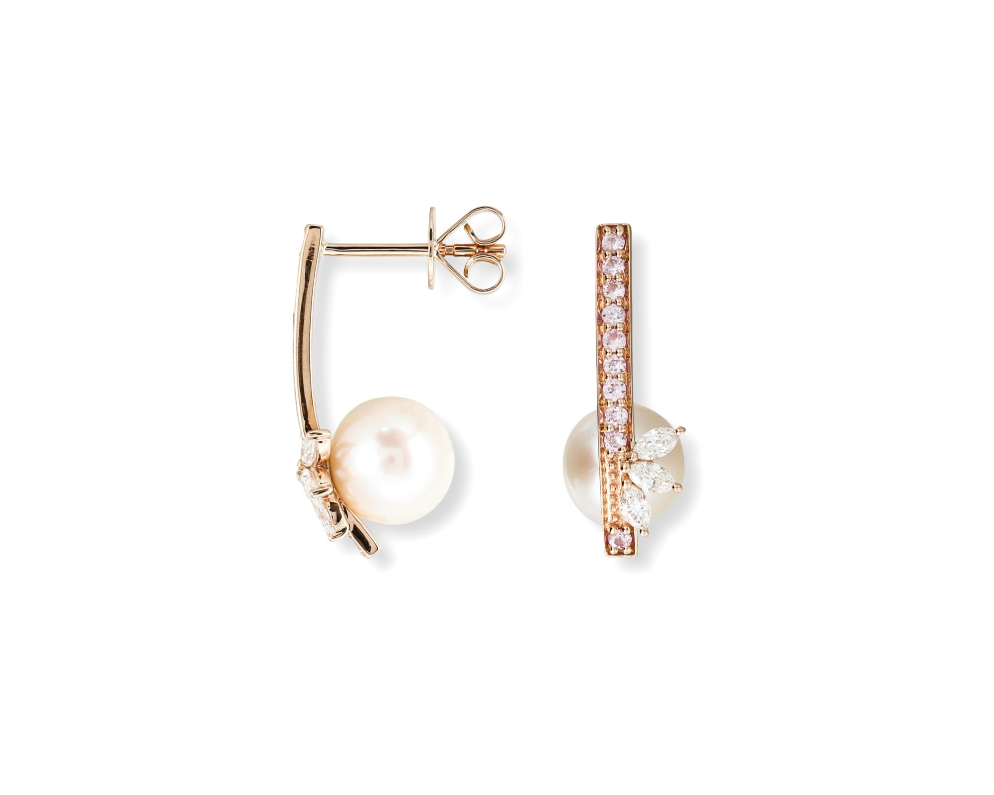 Pink Pearl Under The Lotus Earrings