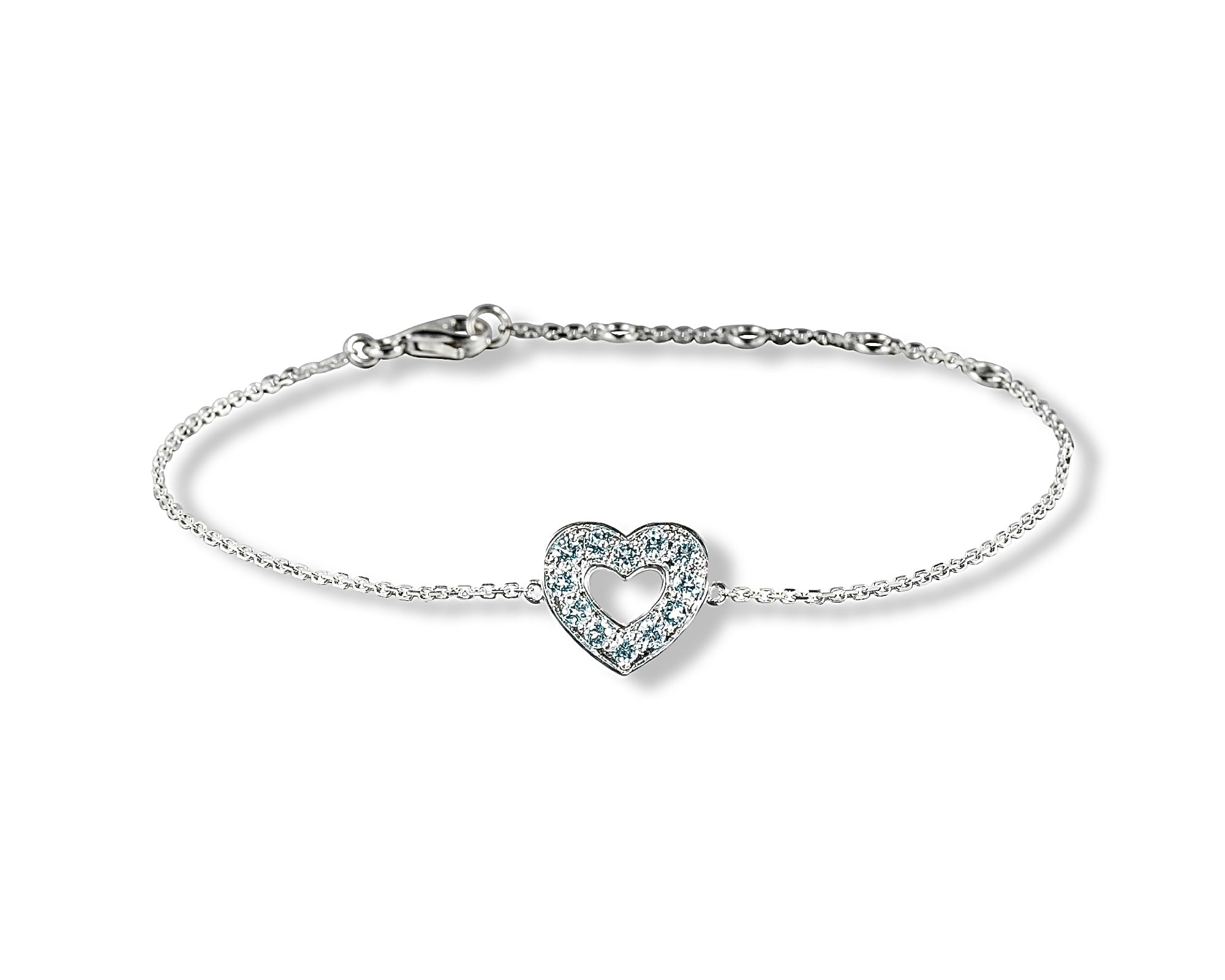 Topaz Heart Outline Bracelet