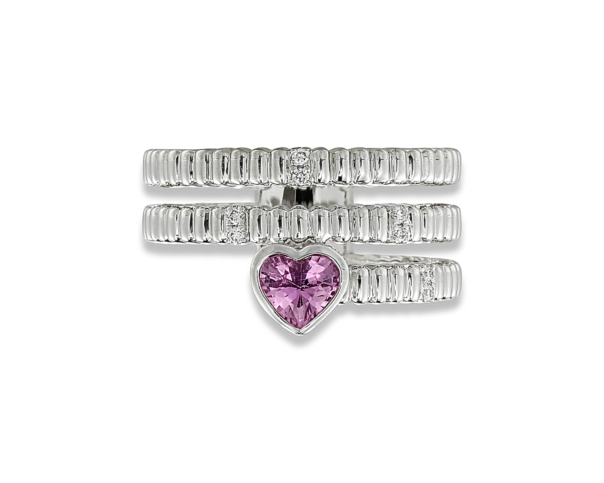 Pink Heart Swirl Ring