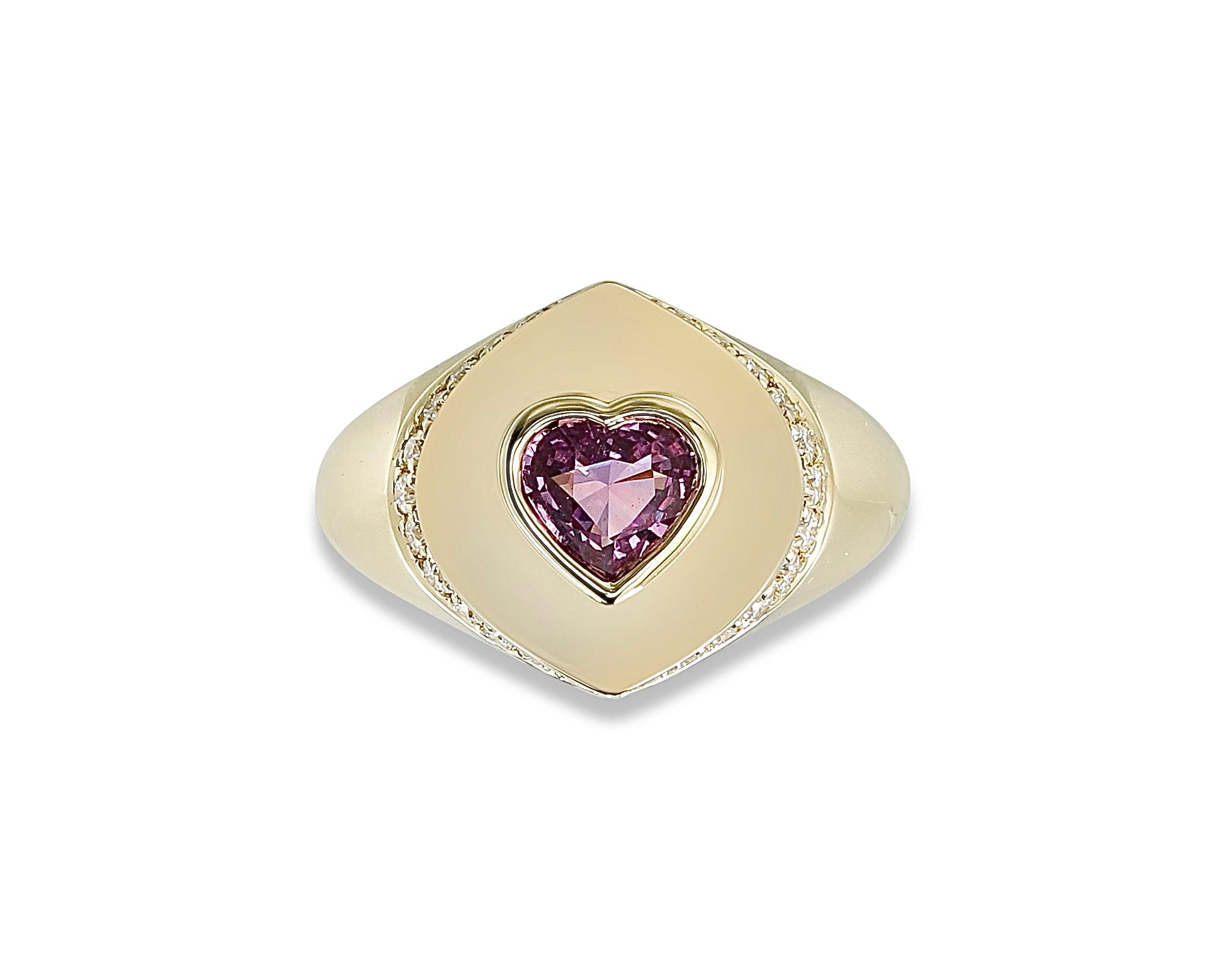 Pink Heart Signet Ring