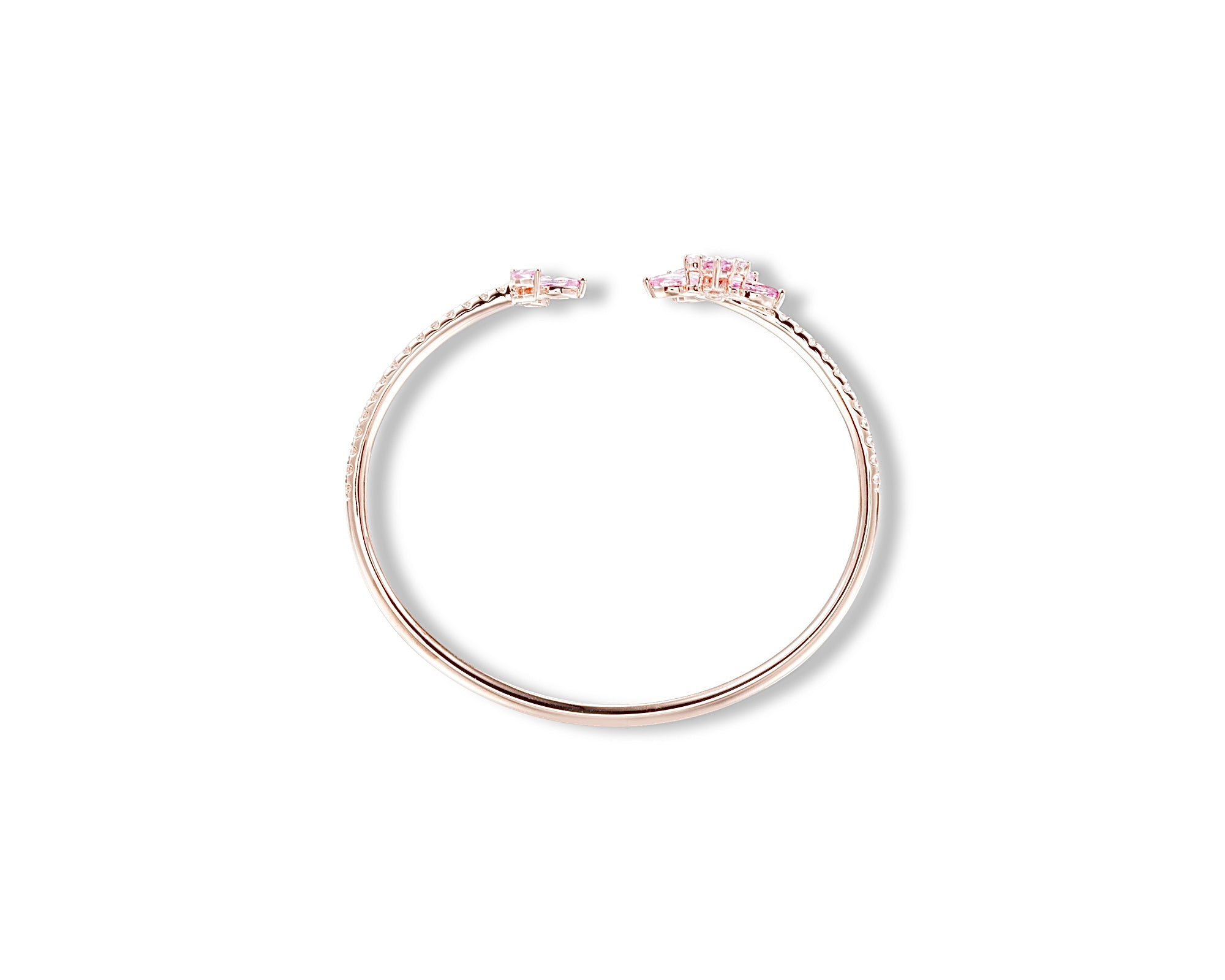 Pink Flower Open Bangle