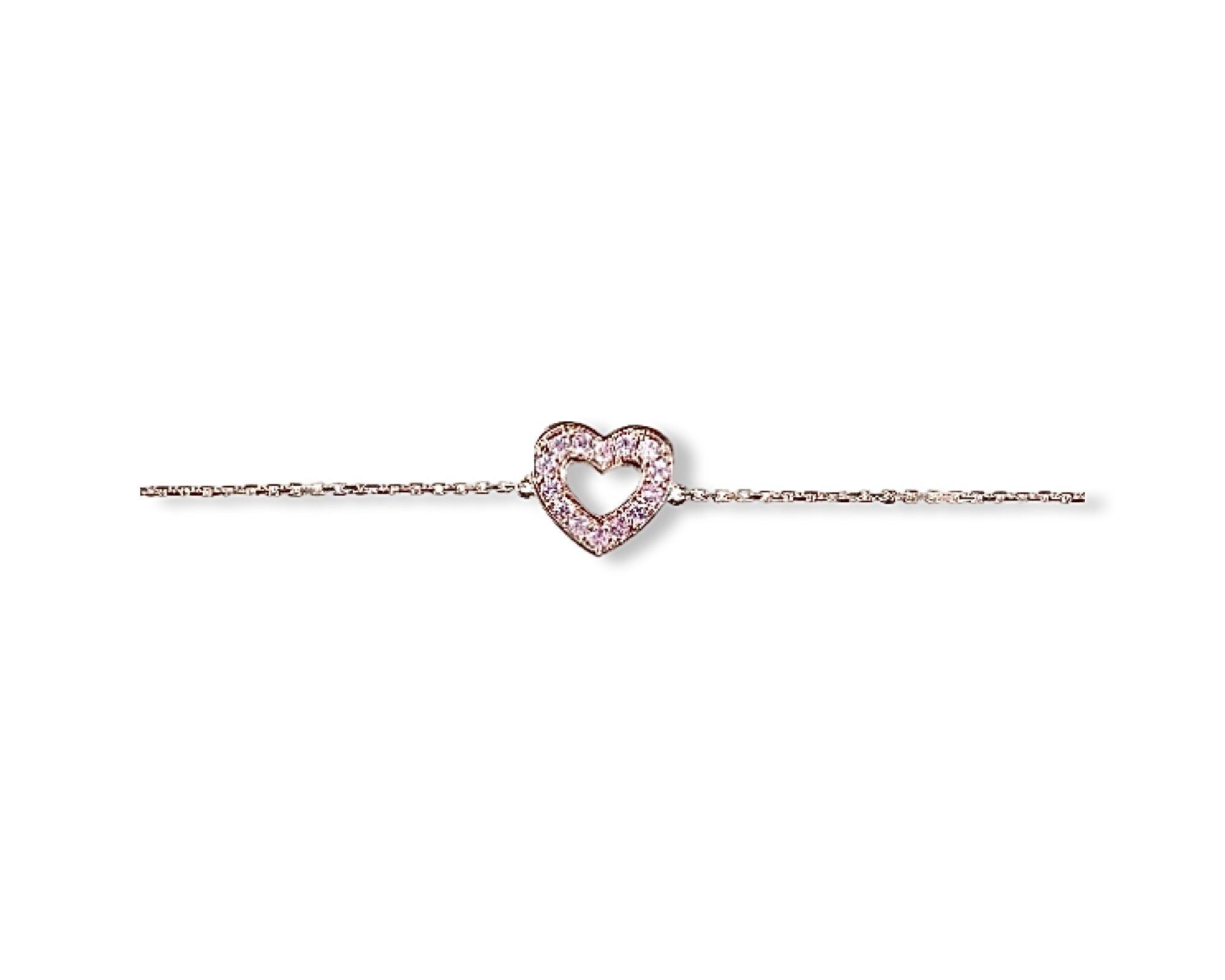 Pink Heart Outline Bracelet
