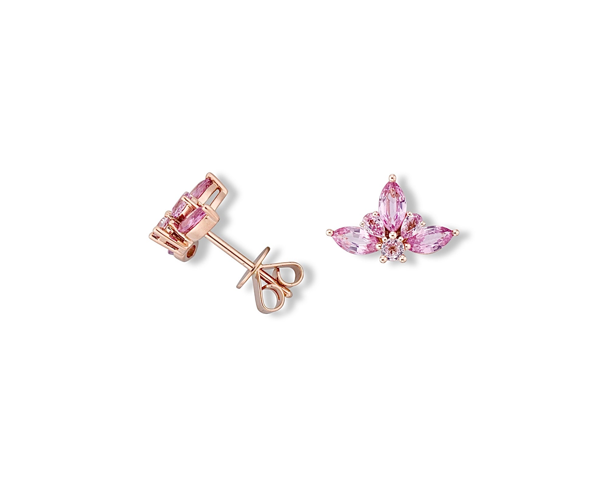 Pink Half Flower Stud
