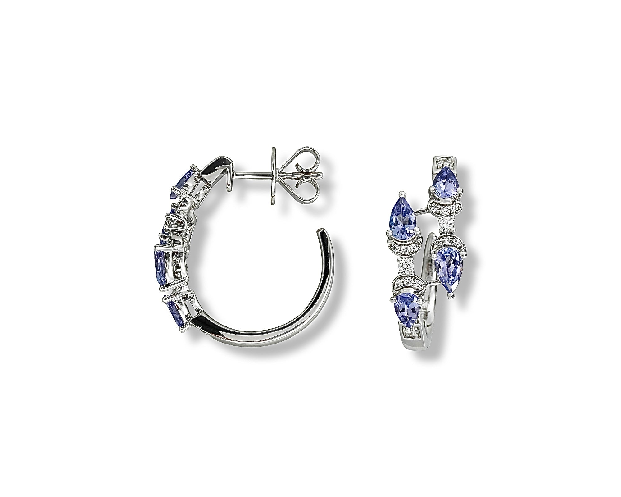 Tanzanite Dancing Butterfly Hoops
