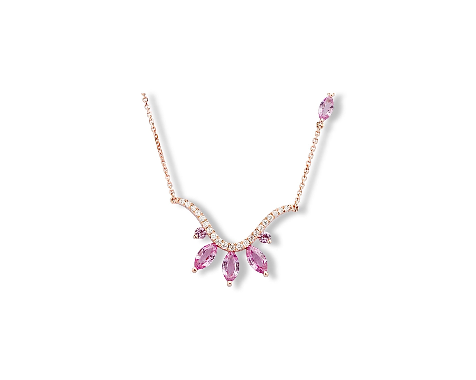 Pink Half Flower Necklace