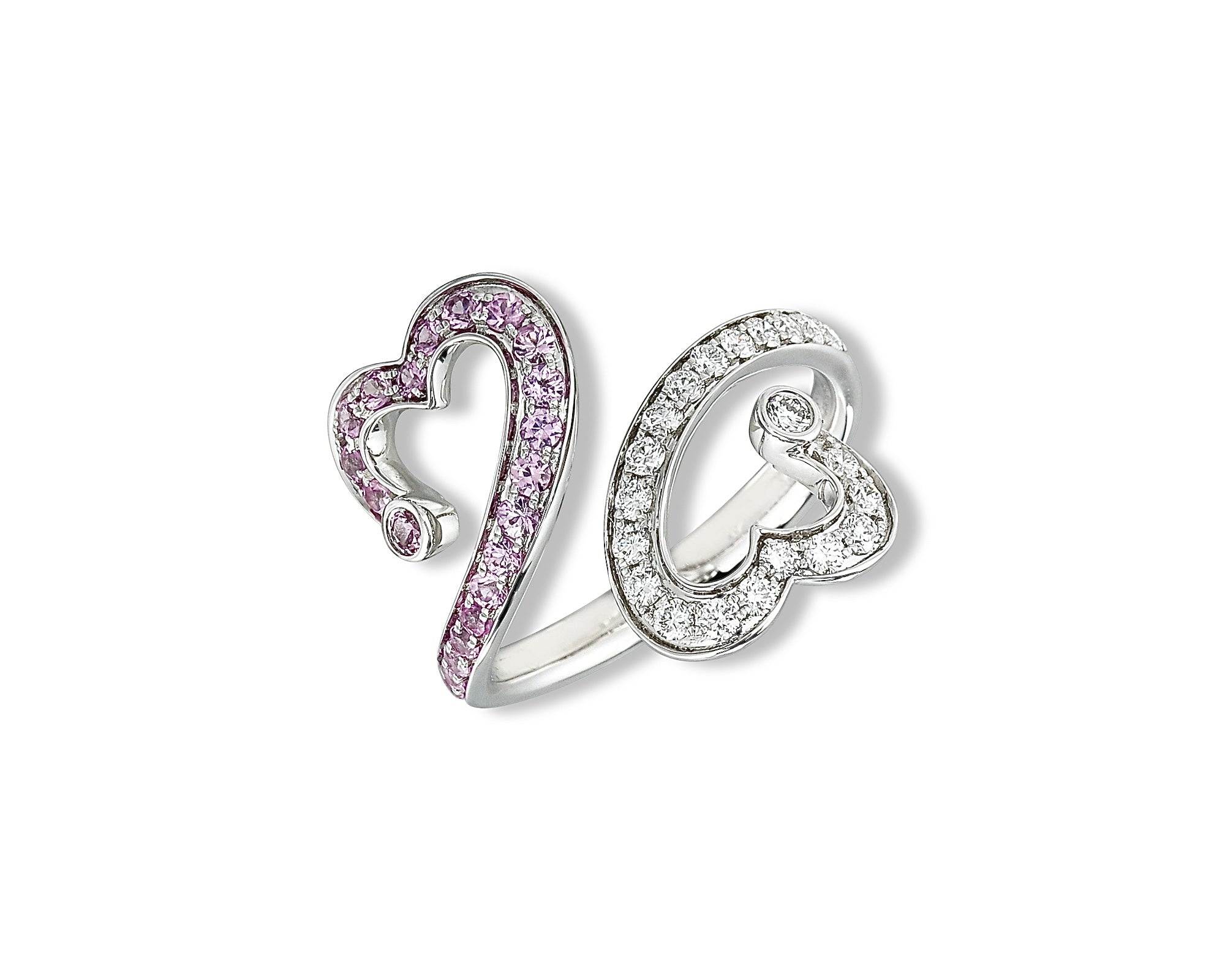 Pink Twisted Heart Ring