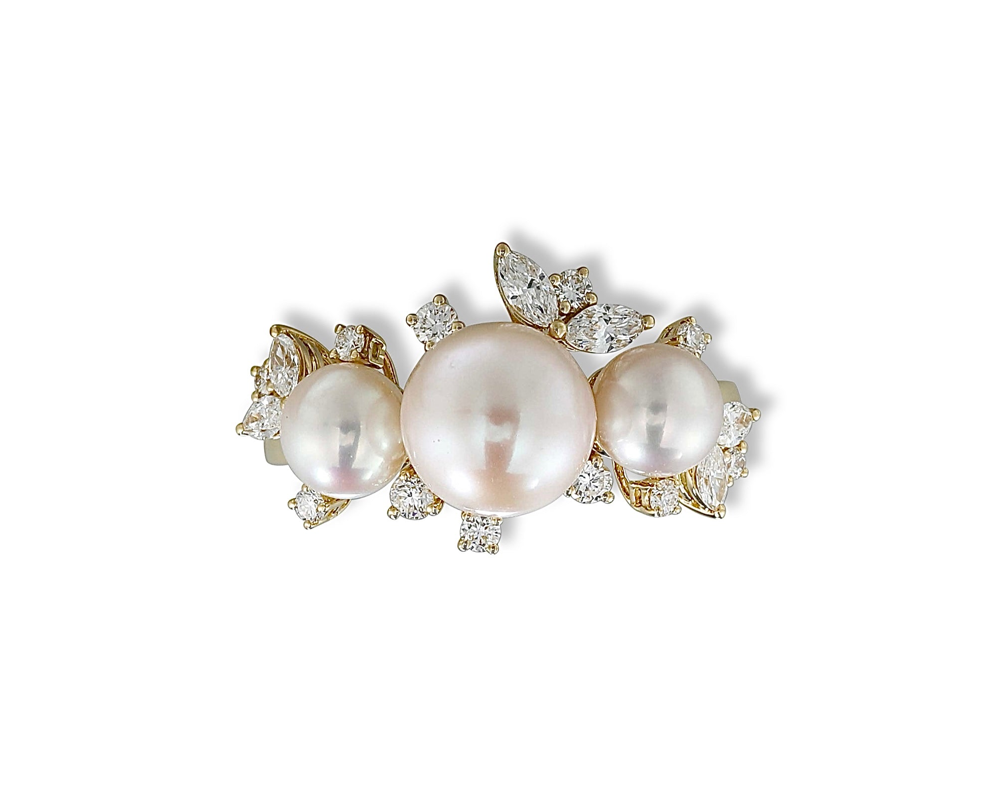 Diamond Pearl Gardenia Ring