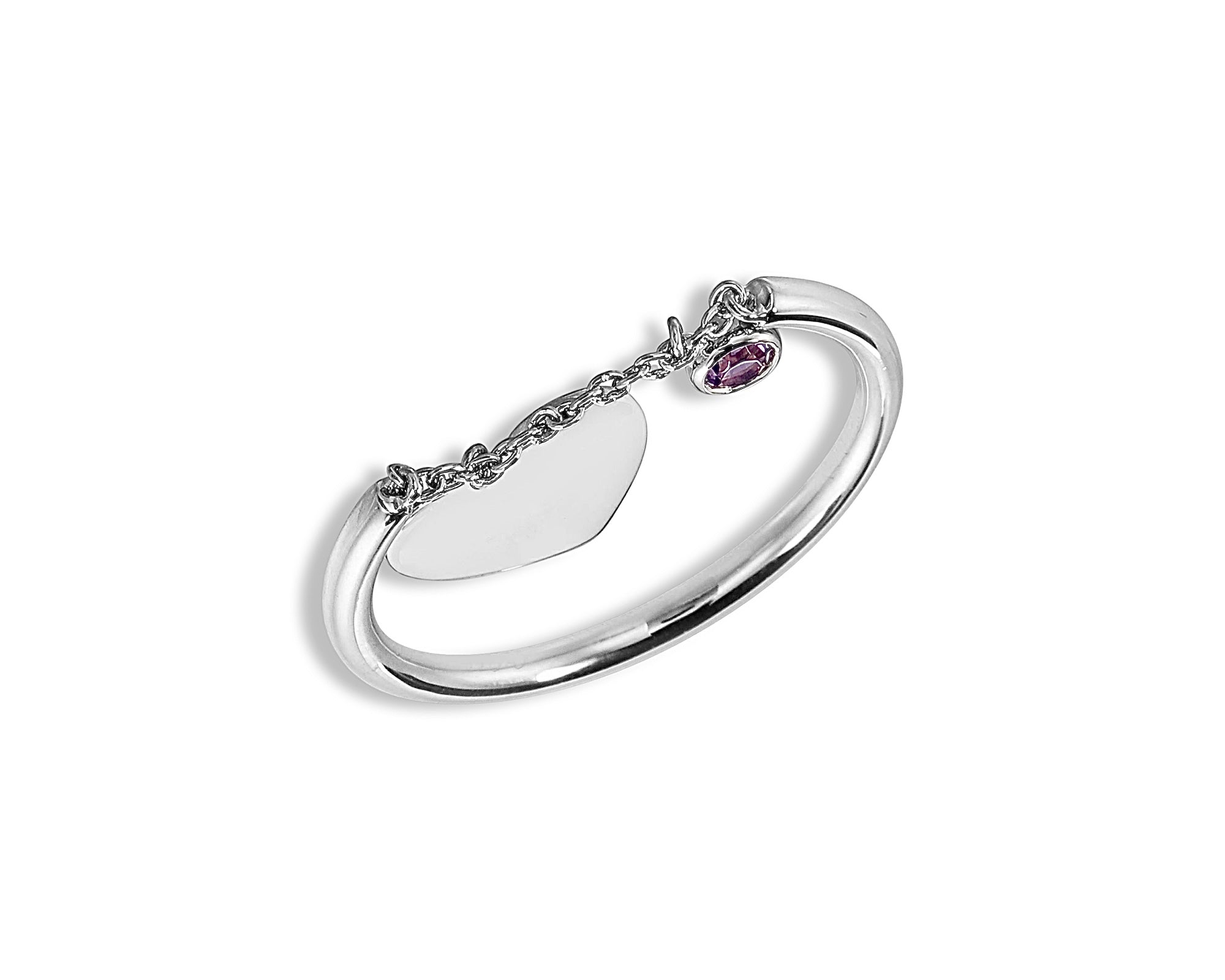 Purple Hanging Heart Ring