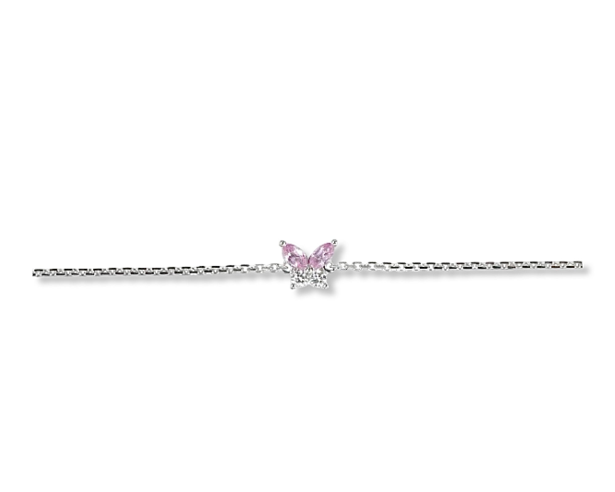Mini Butterfly Pink Sapphire Diamond Bracelet