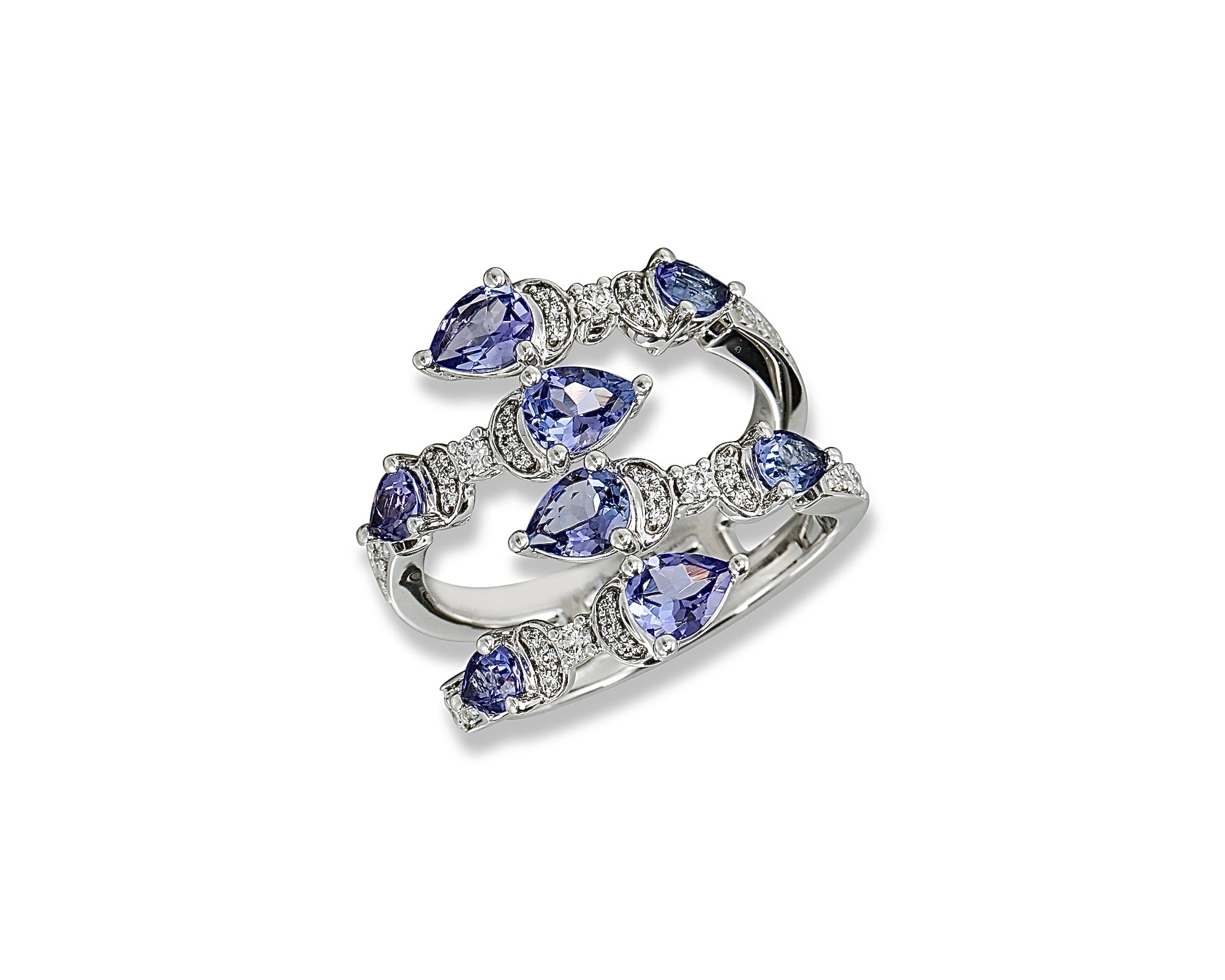 Tanzanite Double Dancing Butterflies Ring