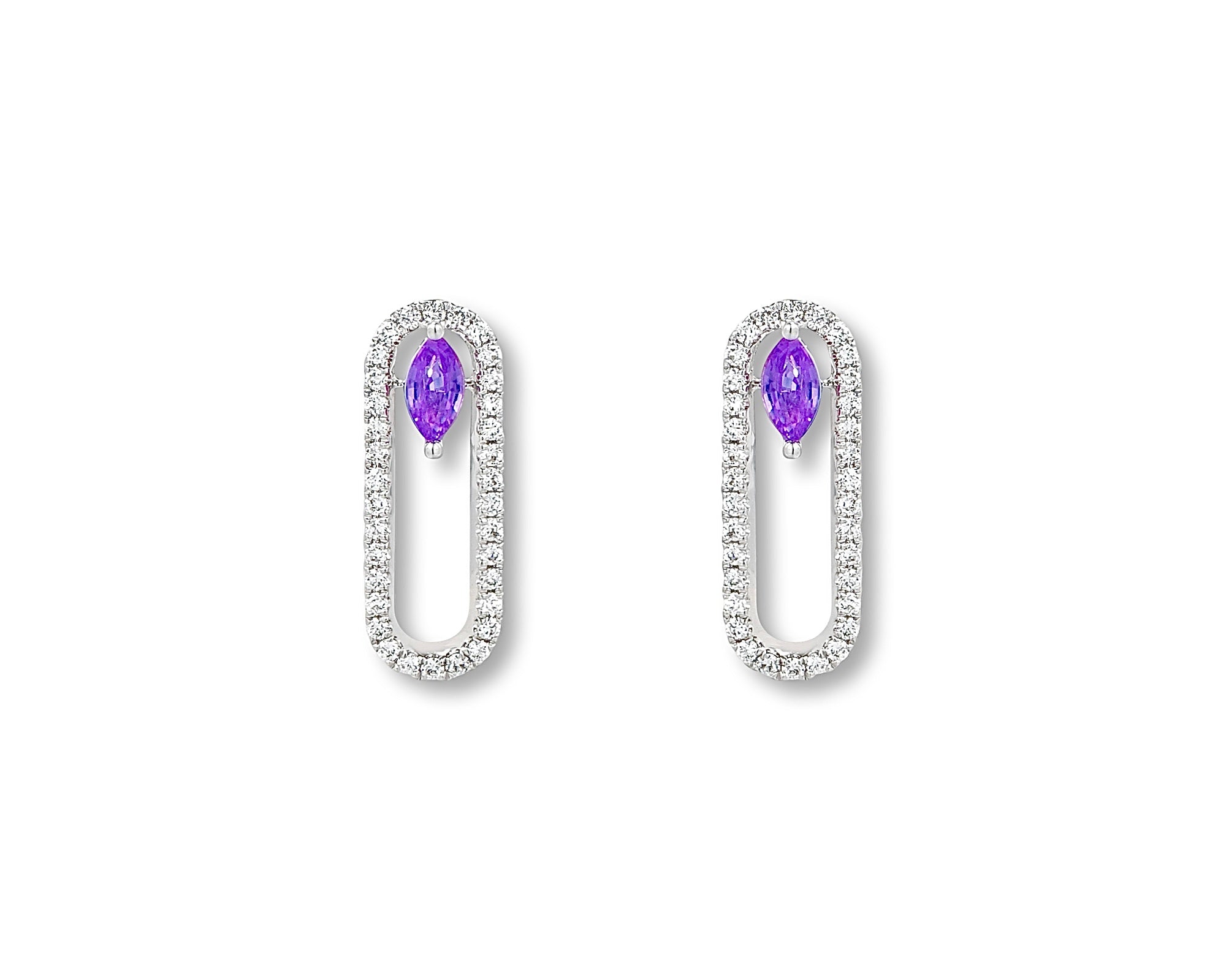 Mini Amethyst Oval Earring