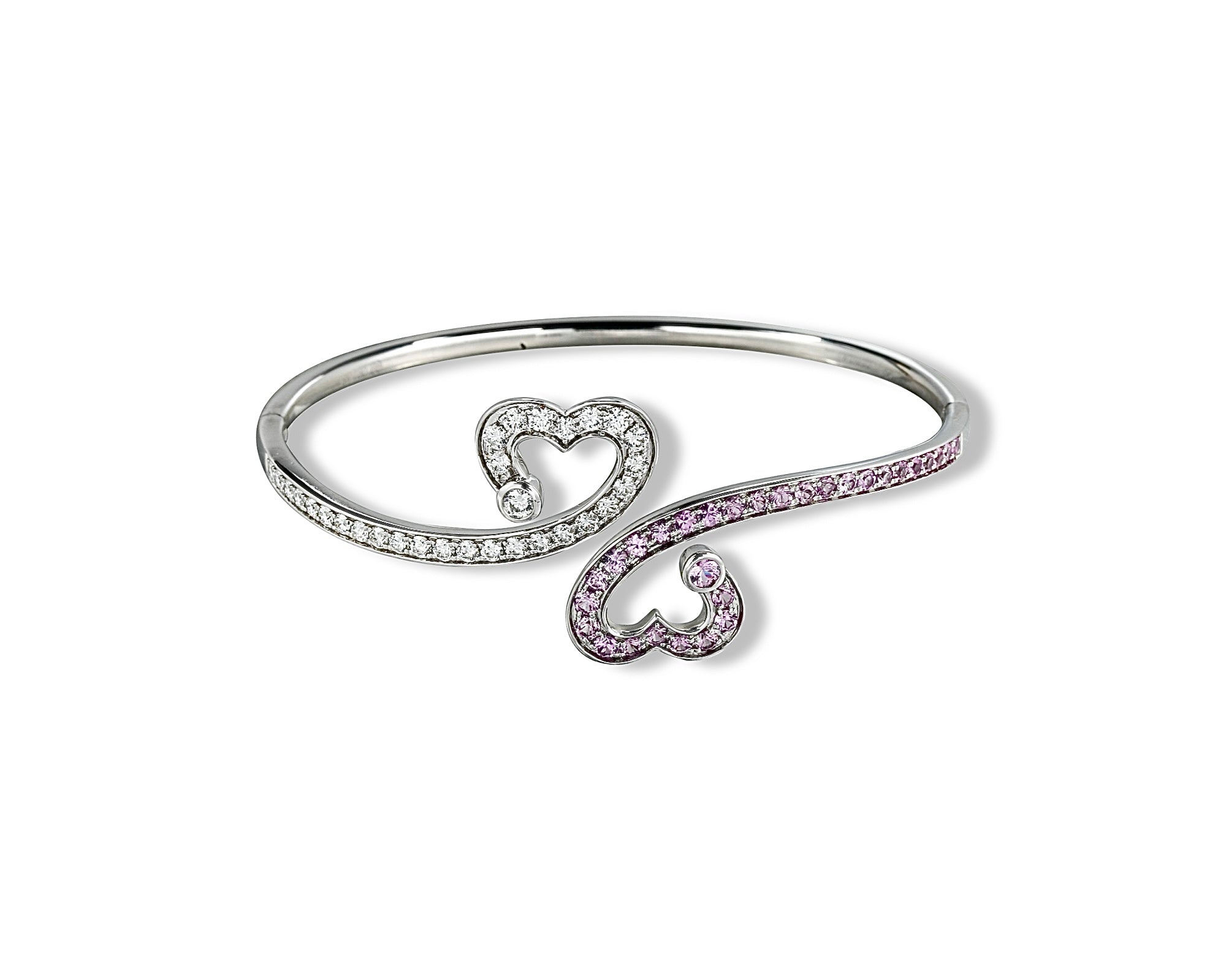 Twin Heart outline Bangle