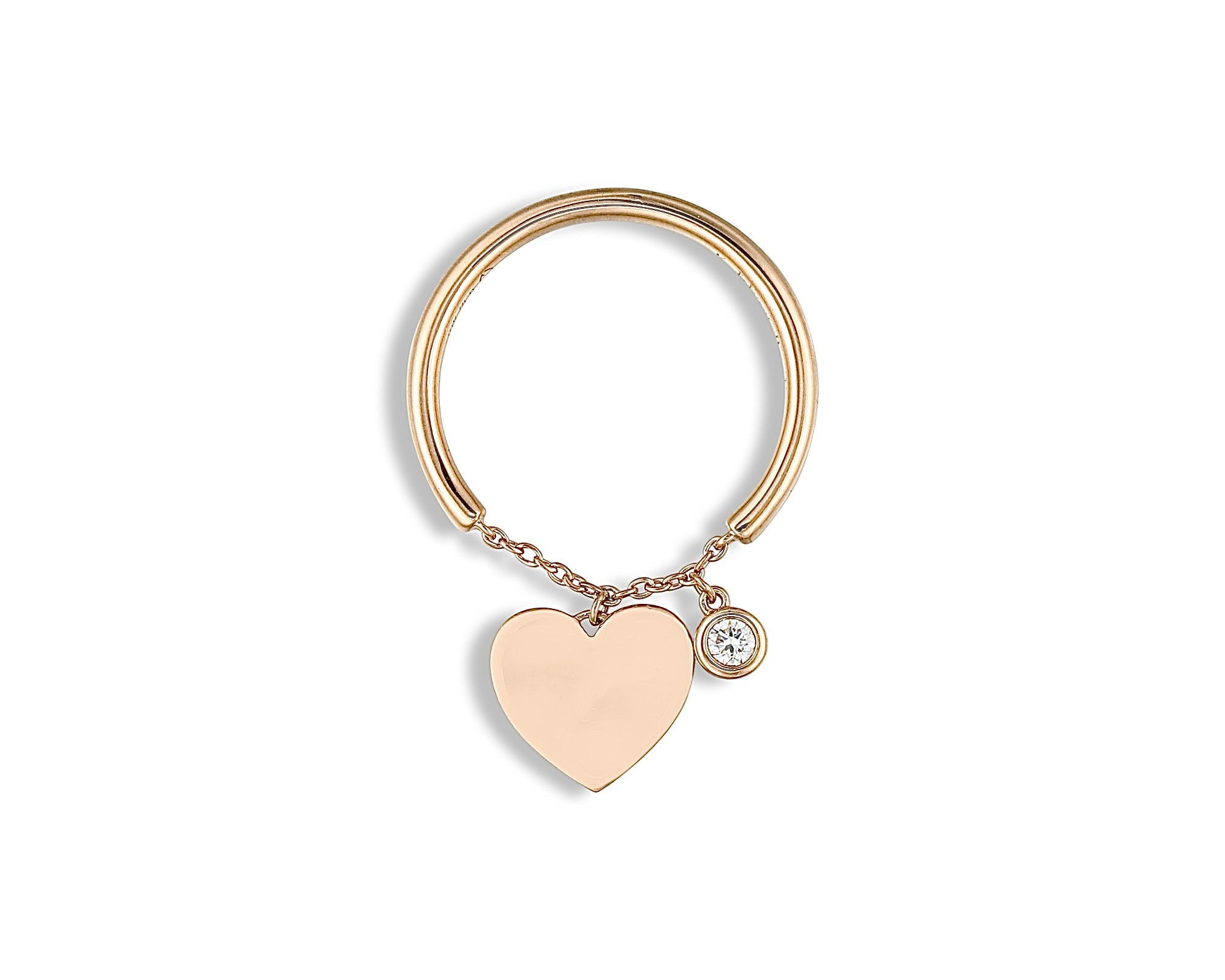 Diamond Hanging Heart Ring