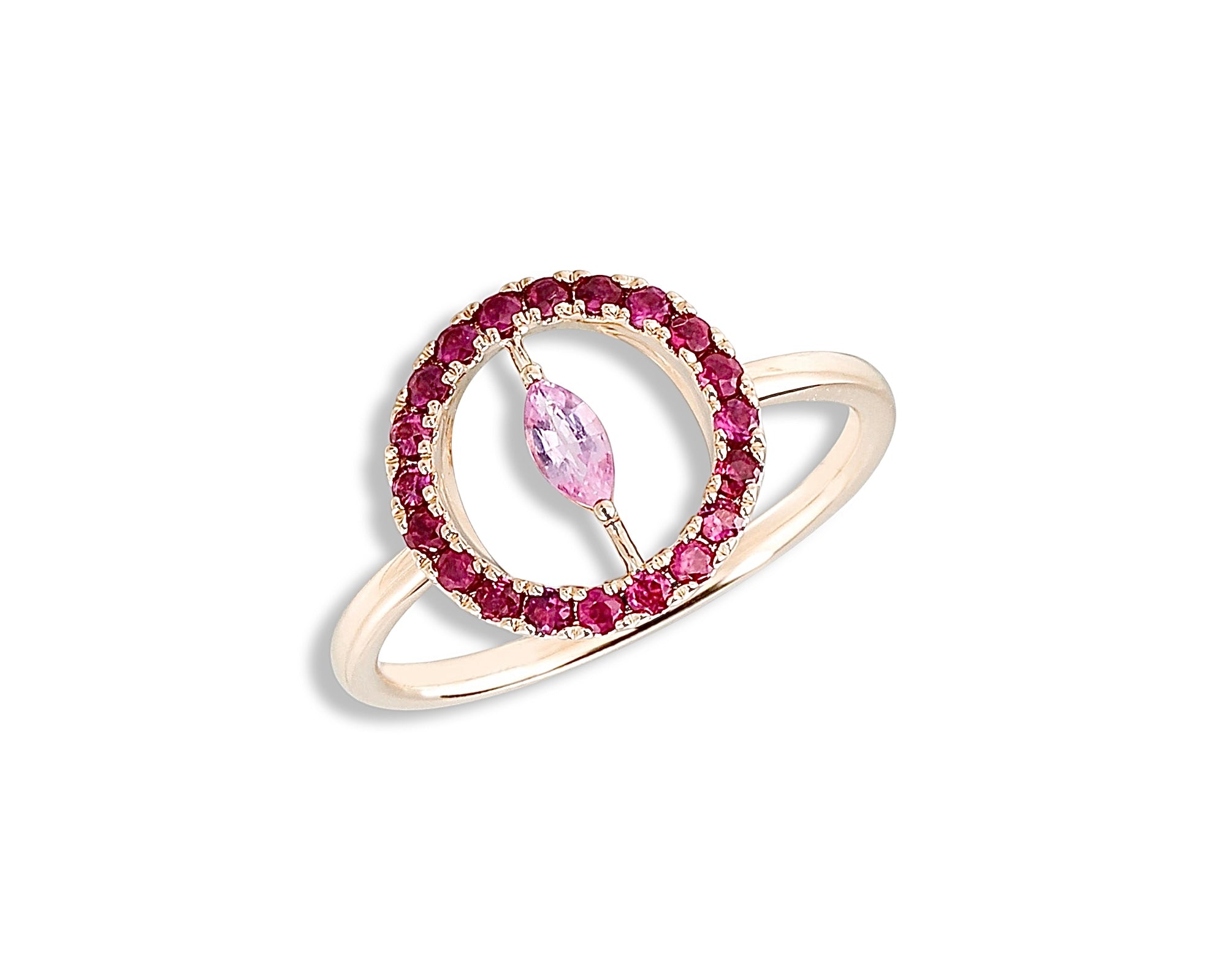 Pink Ruby Round Ring