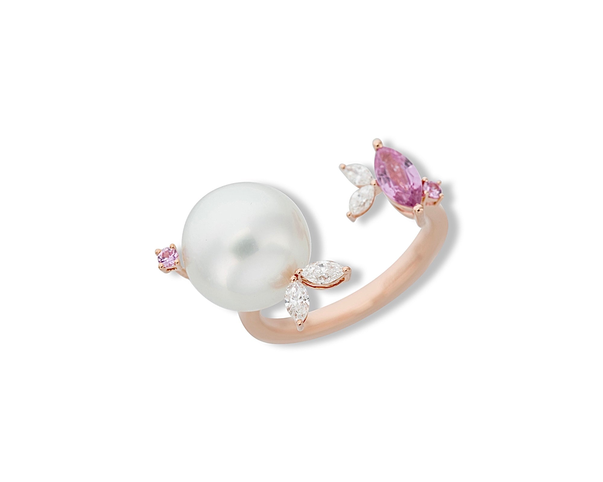 Pink Pearl Gardenia Ring