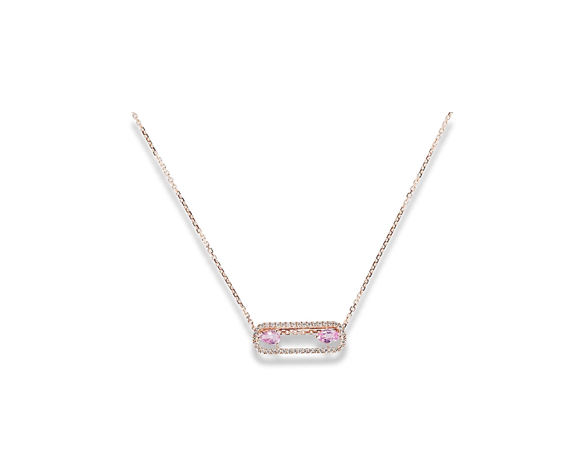 Pink Oval Necklace