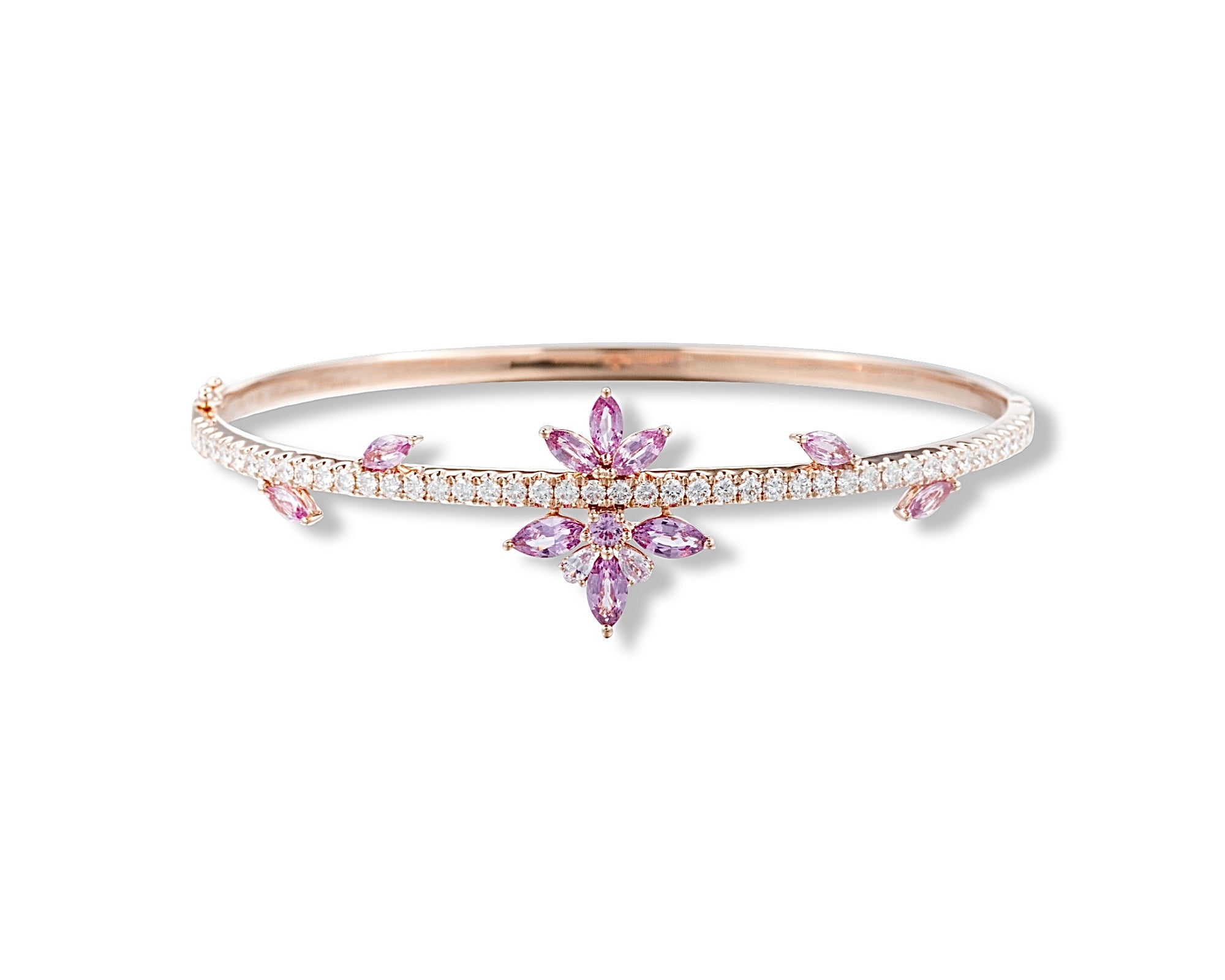 Pink Flower Closed Bangle