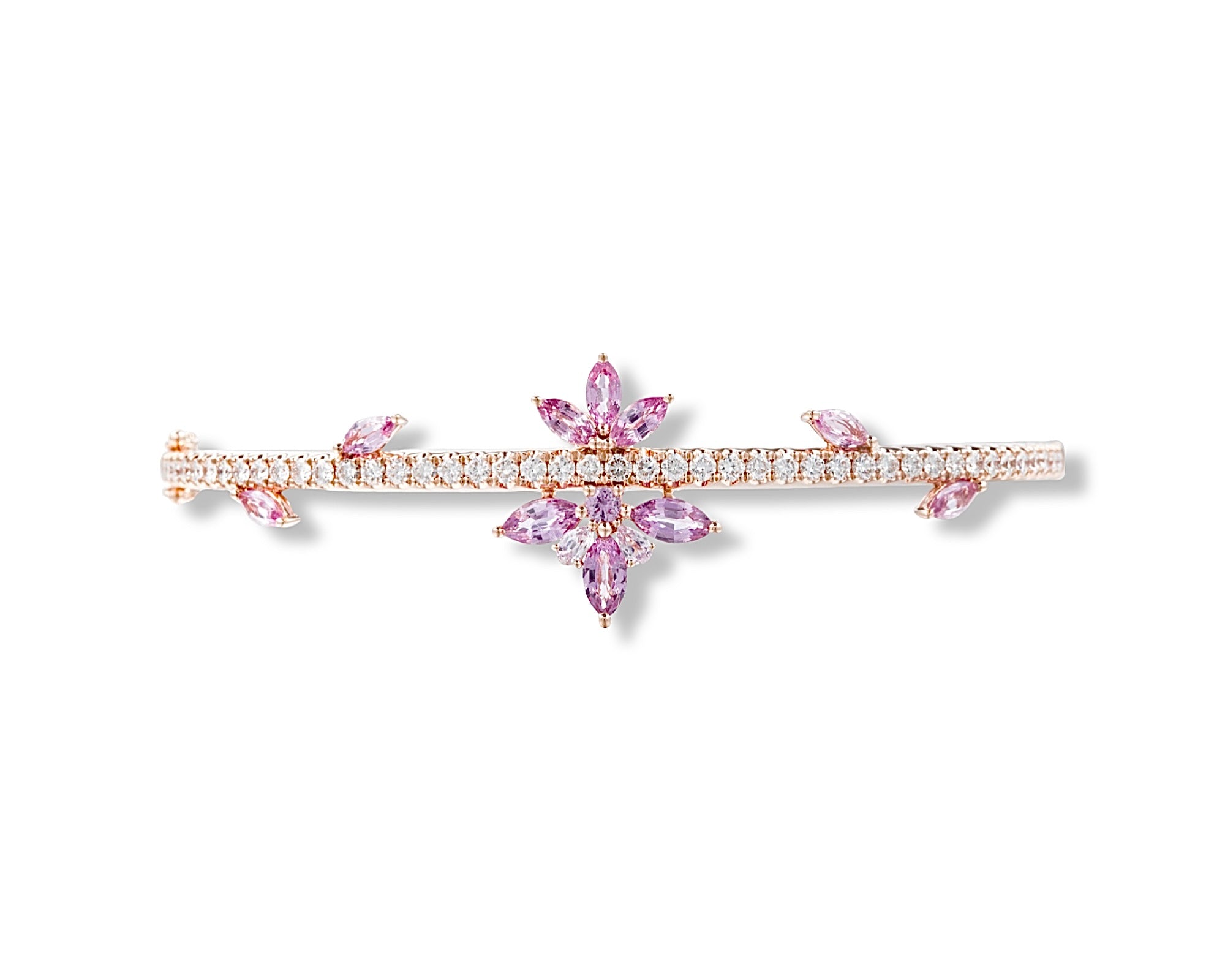Pink Flower Closed Bangle
