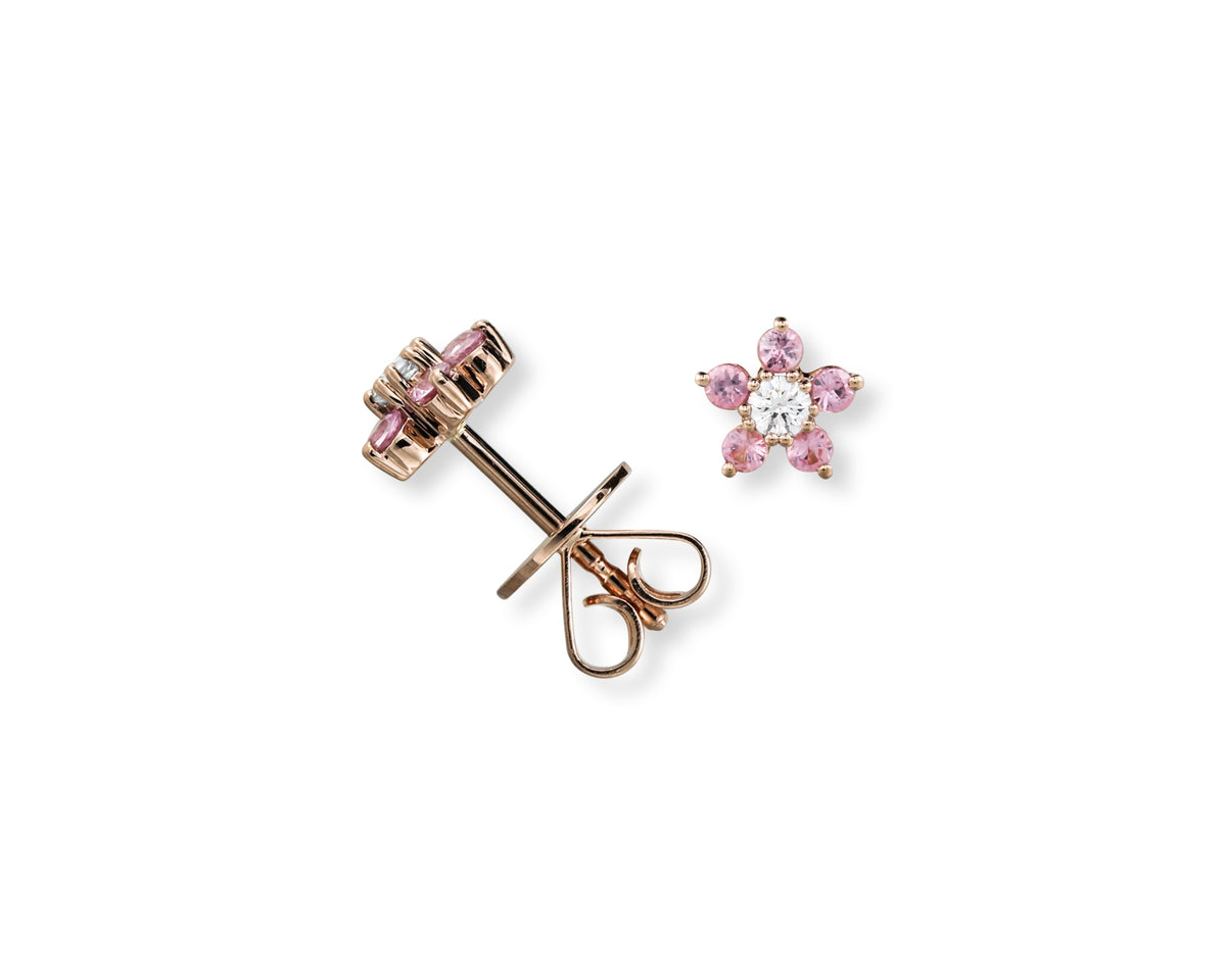 Pink Flower Studs