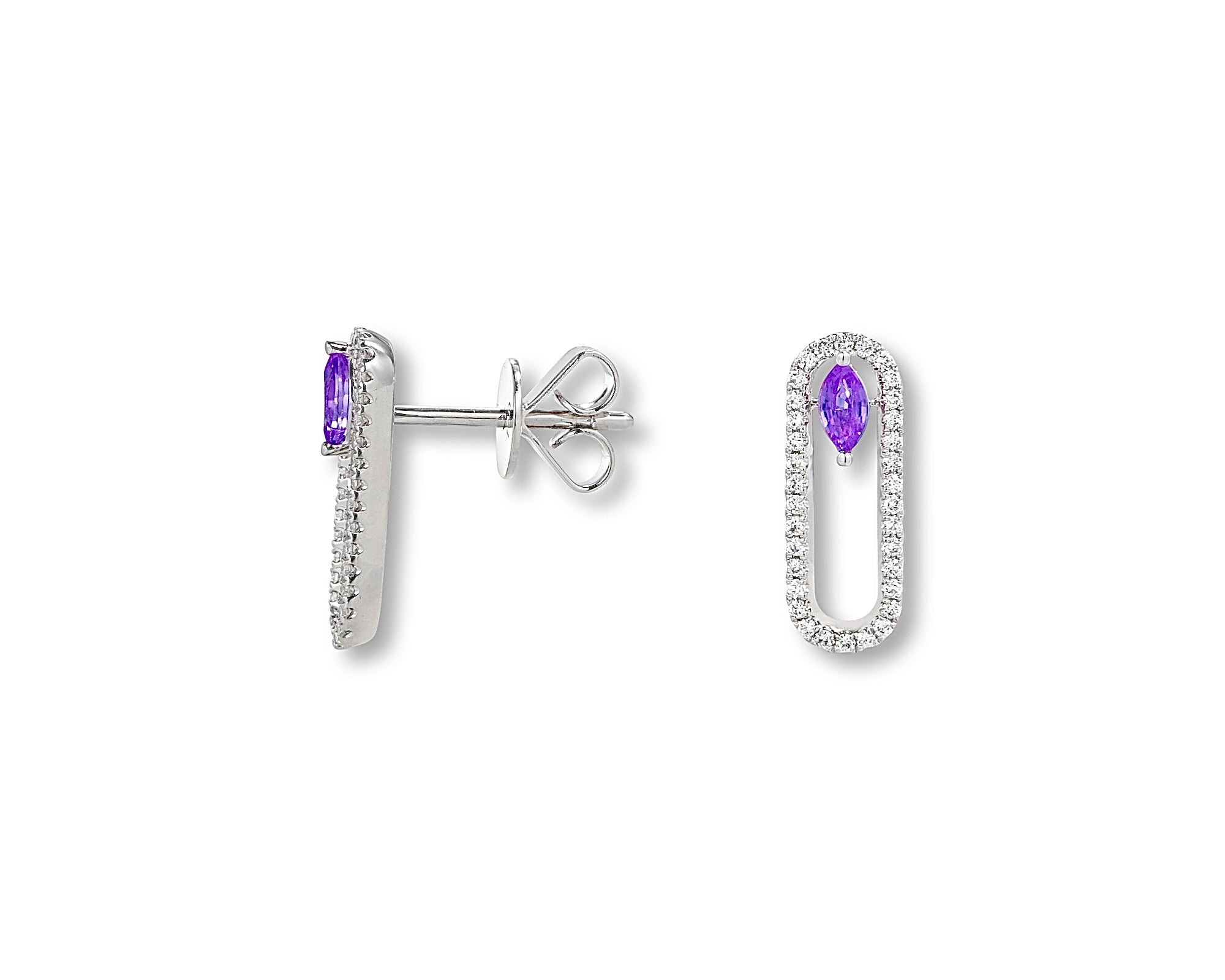 Mini Amethyst Oval Earring