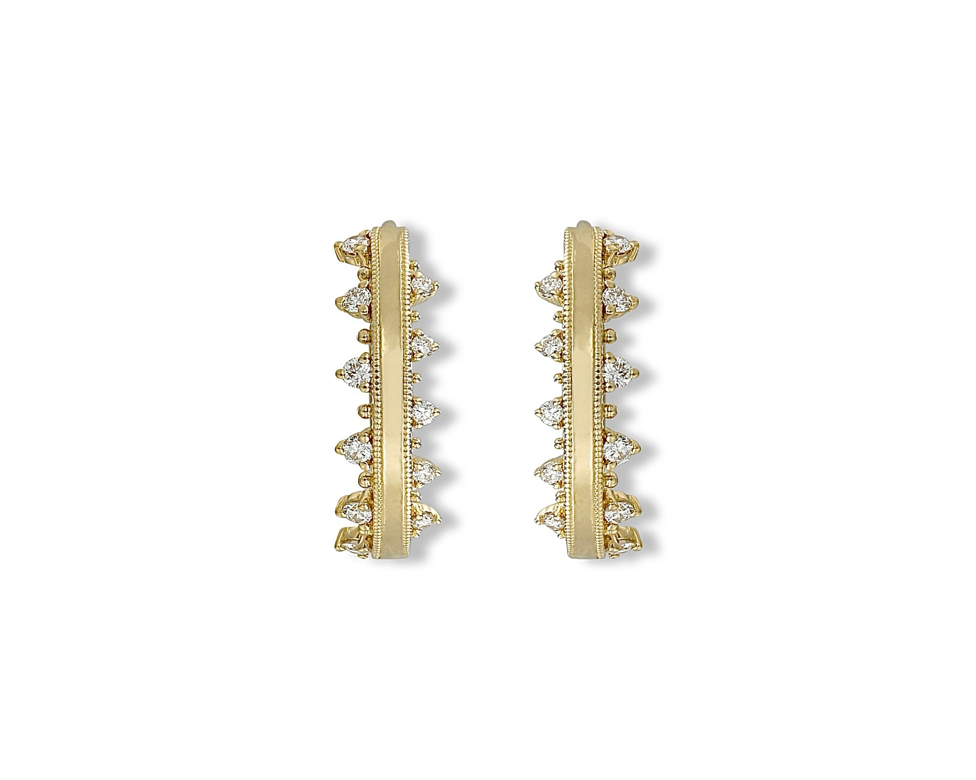 Gold Milgrain Hoops