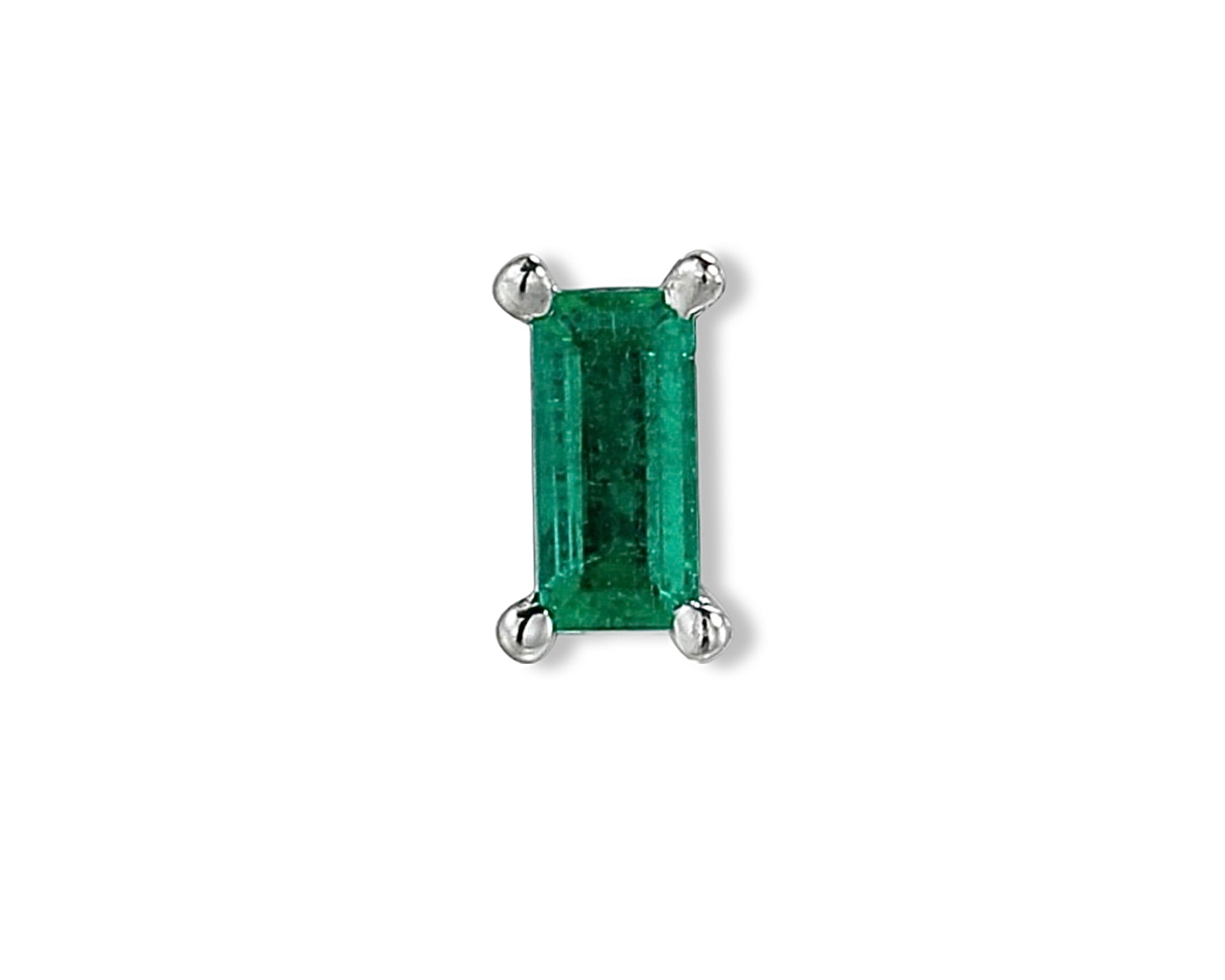 Emerald Baguette Single Stud