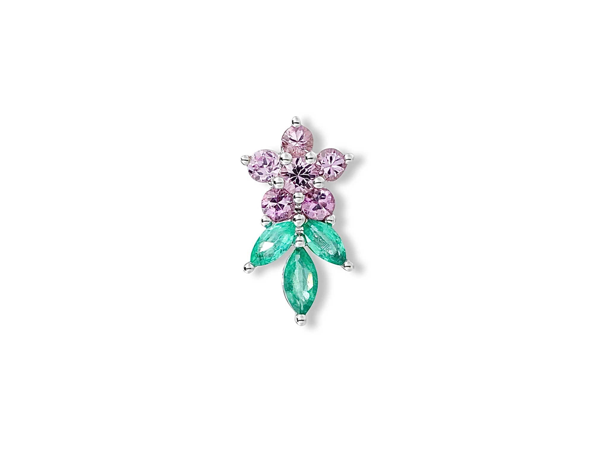 Pink Floral Single Stud