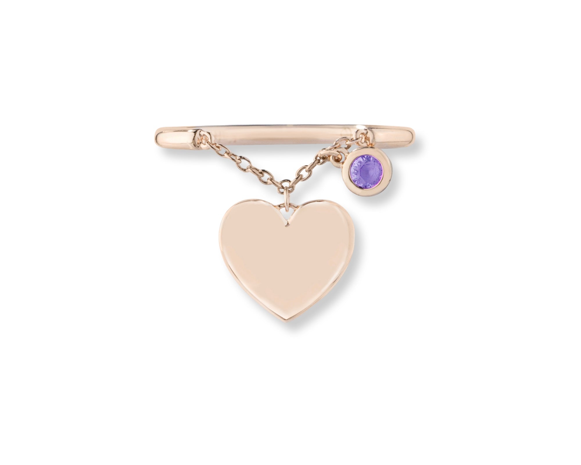 Purple Hanging Heart Ring