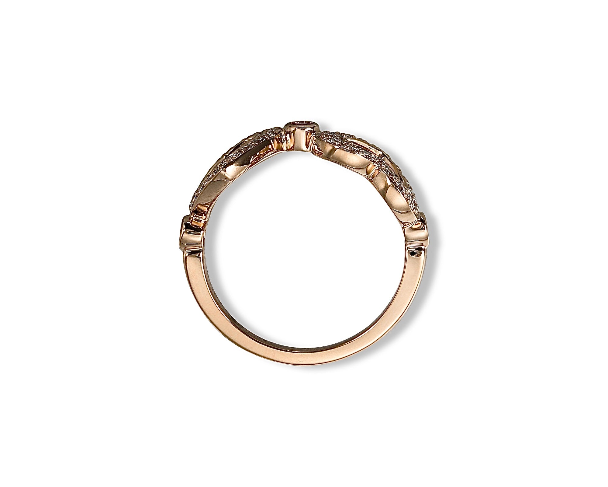 Diamond Pink Polka Dot Heart Ring