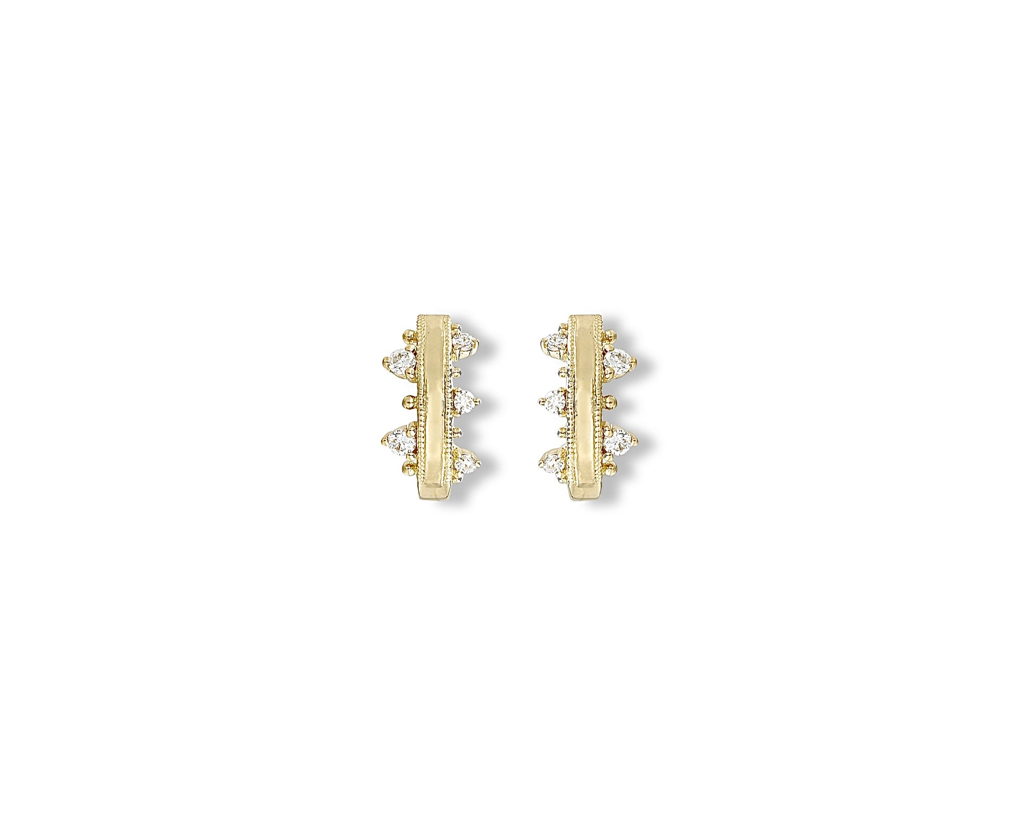 Mini Gold Milgrain Hoops