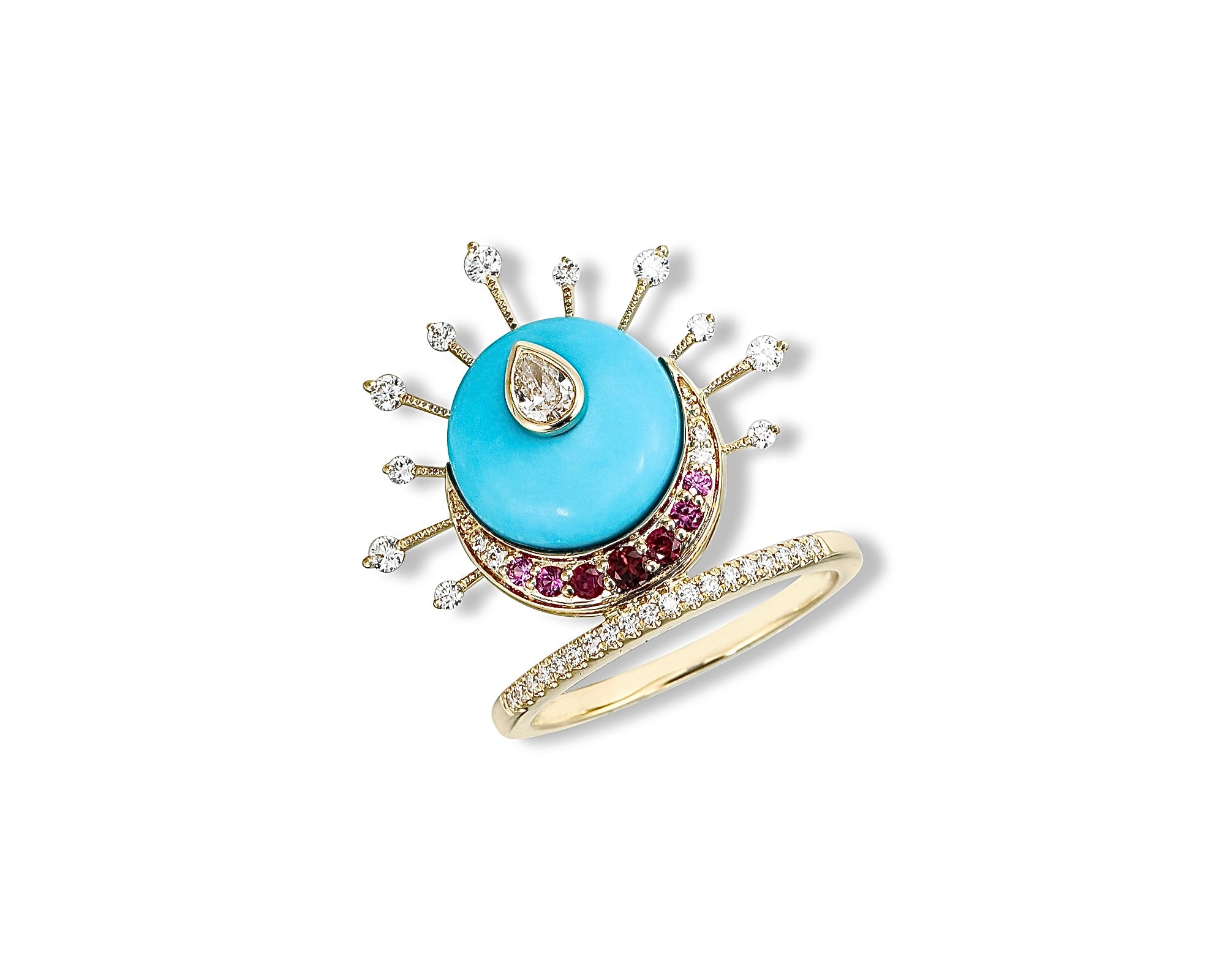 Mega Eclipse Turquoise Ombre Ring