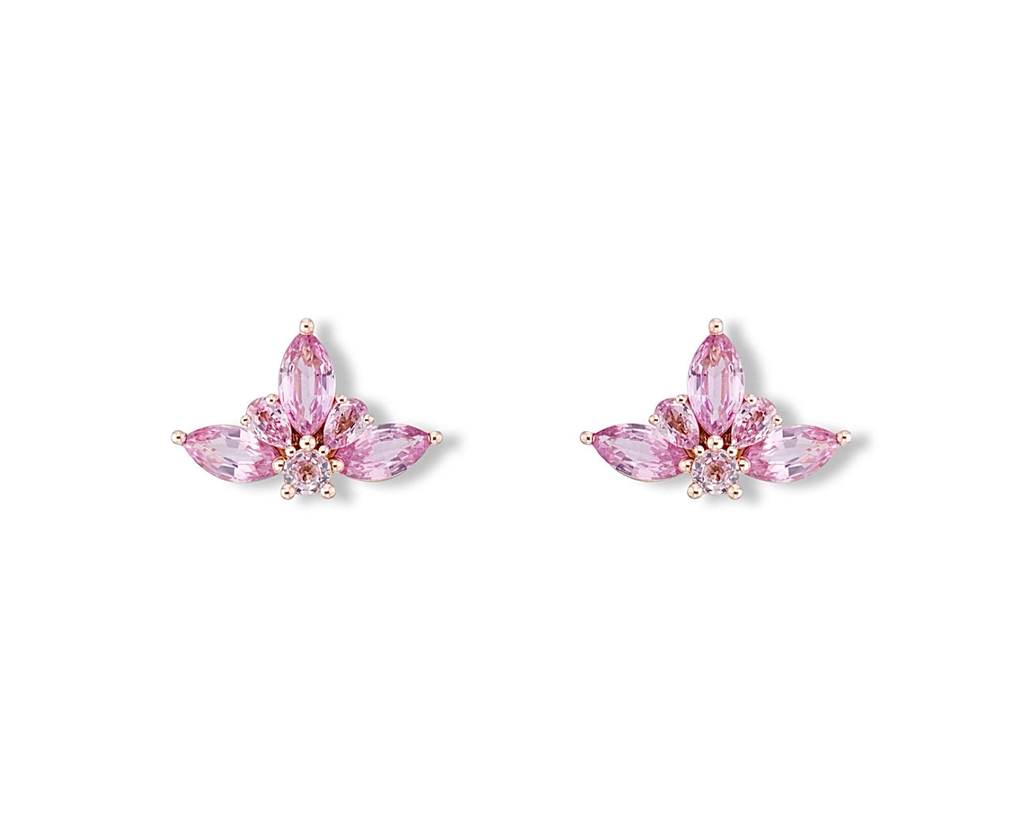 Pink Half Flower Stud