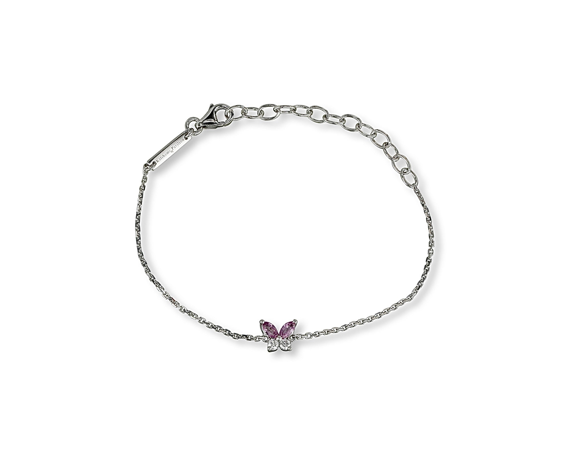 Mini Butterfly Pink Sapphire Diamond Bracelet