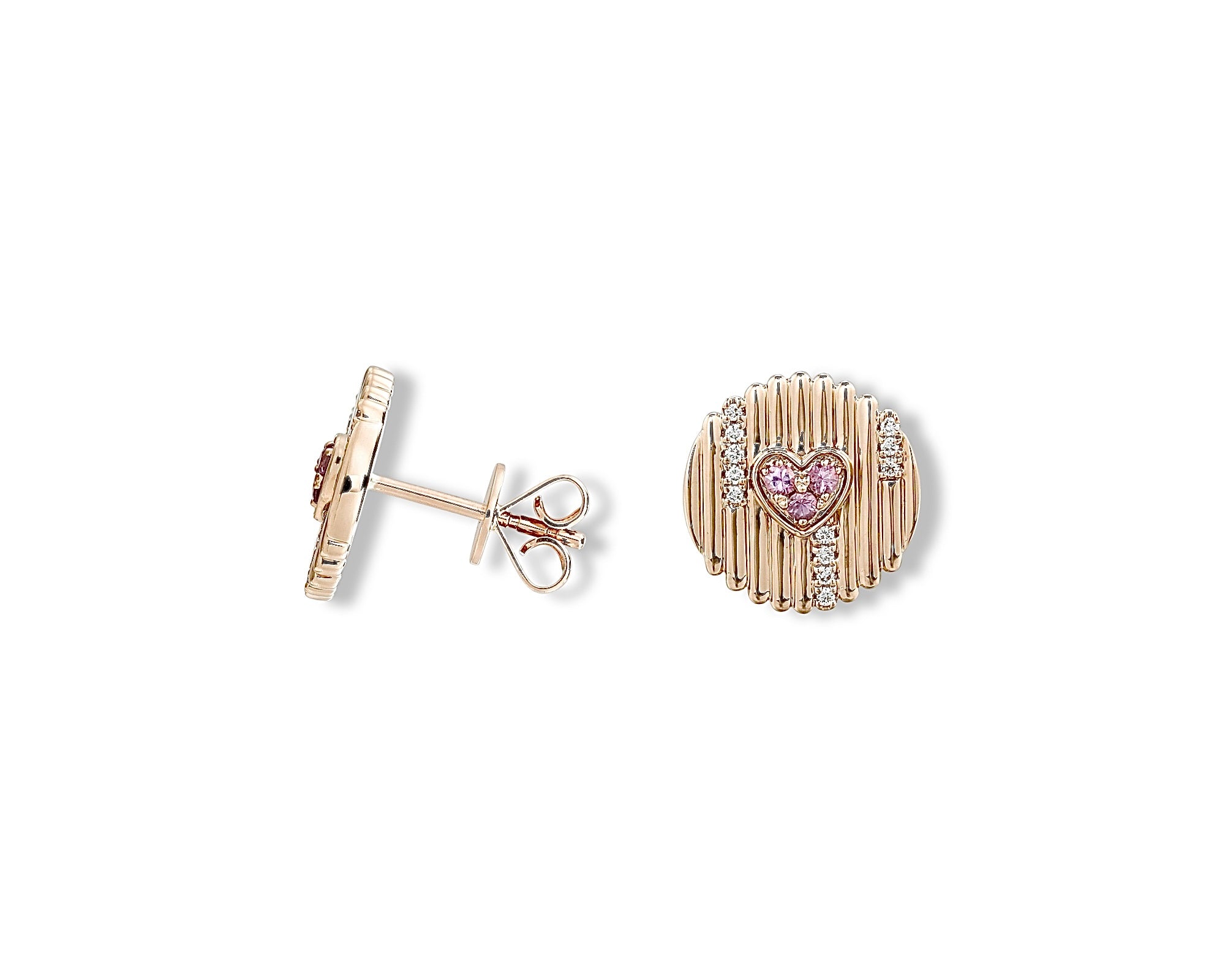 Textured Pink Heart Earring (mini)