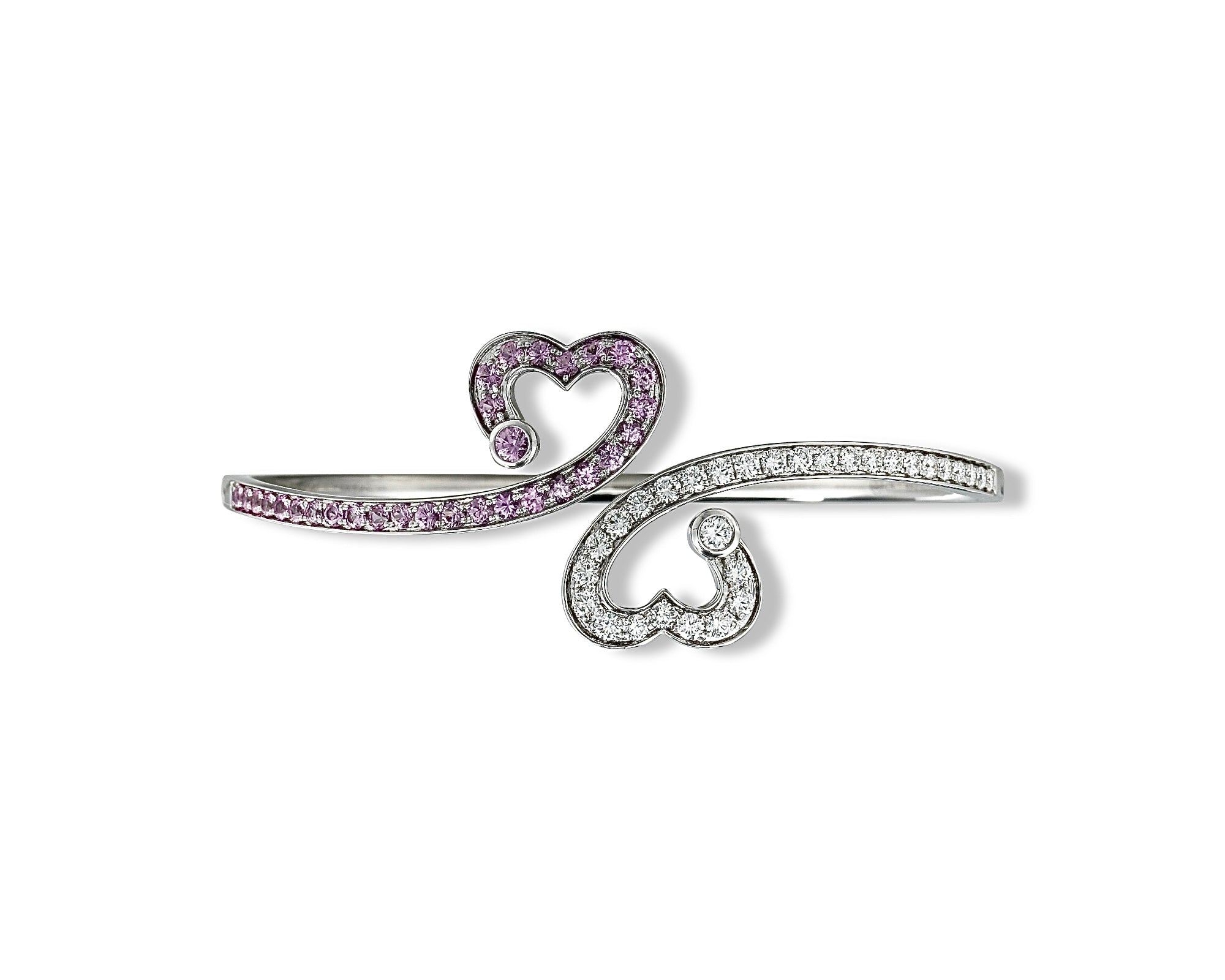 Twin Heart outline Bangle