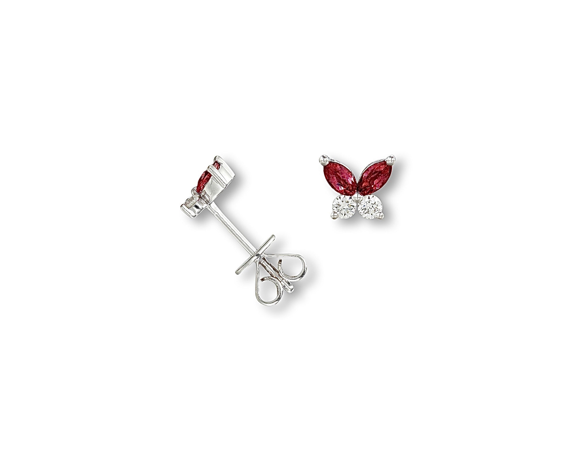 Mini Ruby Diamond Butterfly Stud