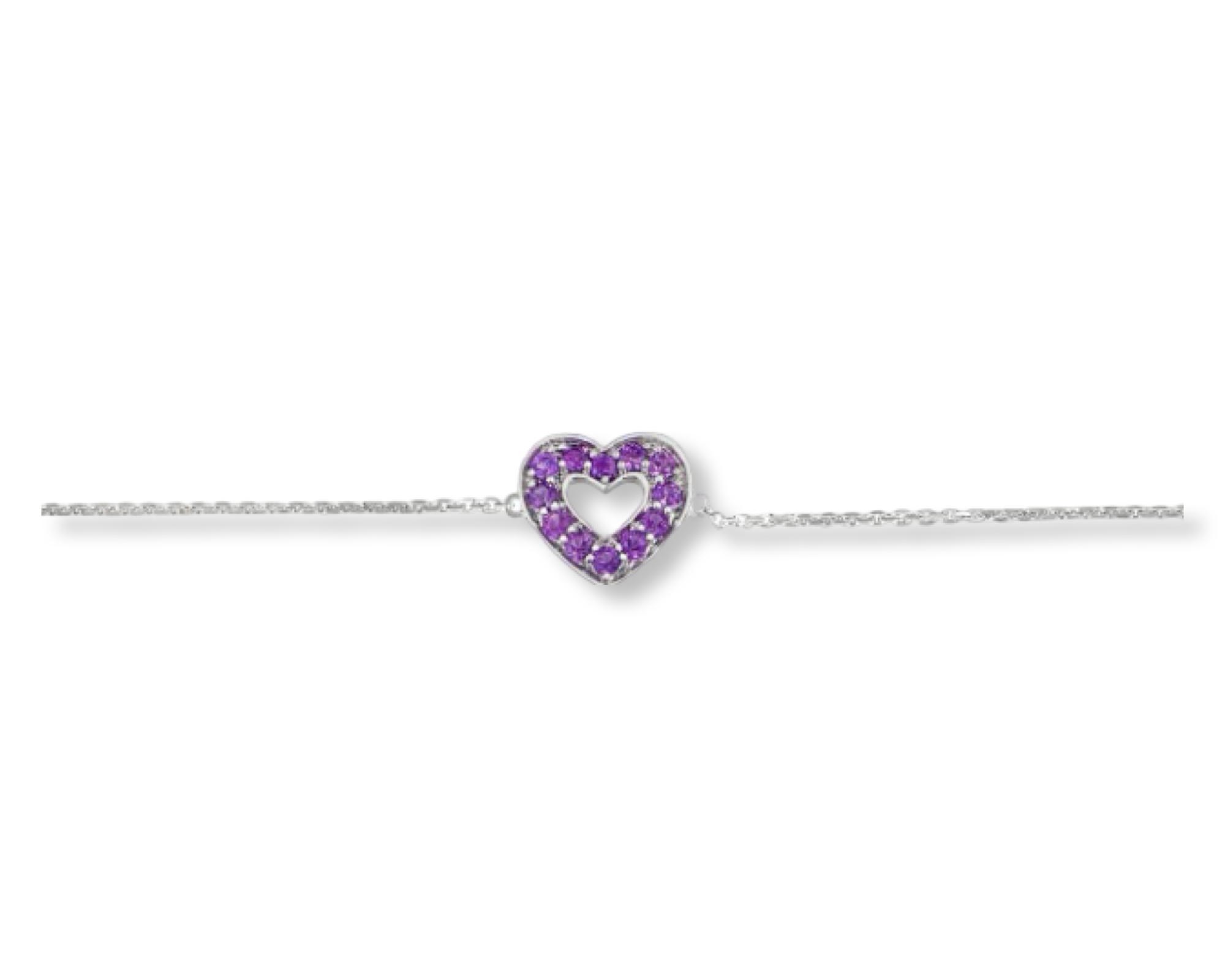 Purple Heart Outline Bracelet