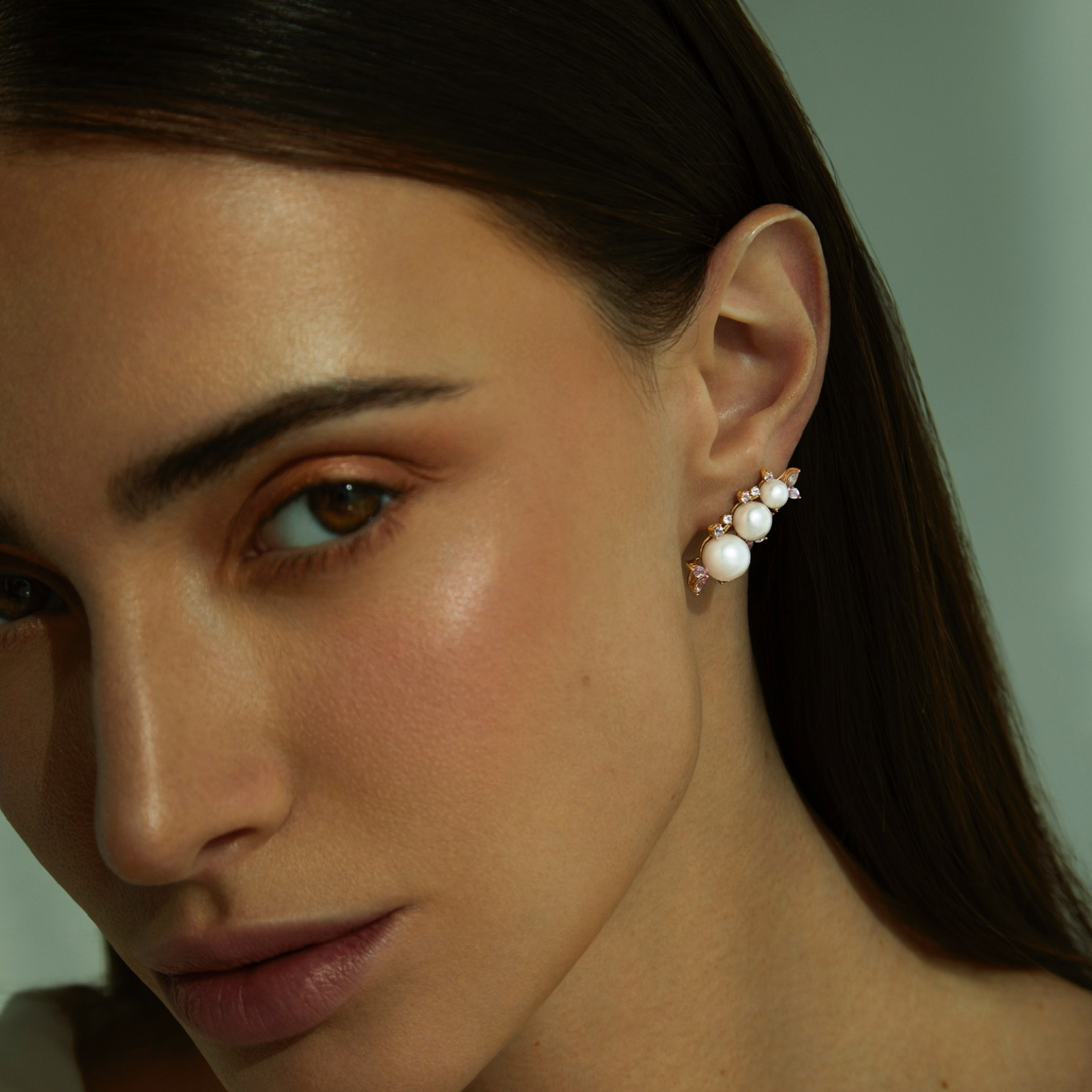 Pink Pearl Gardenia Earring