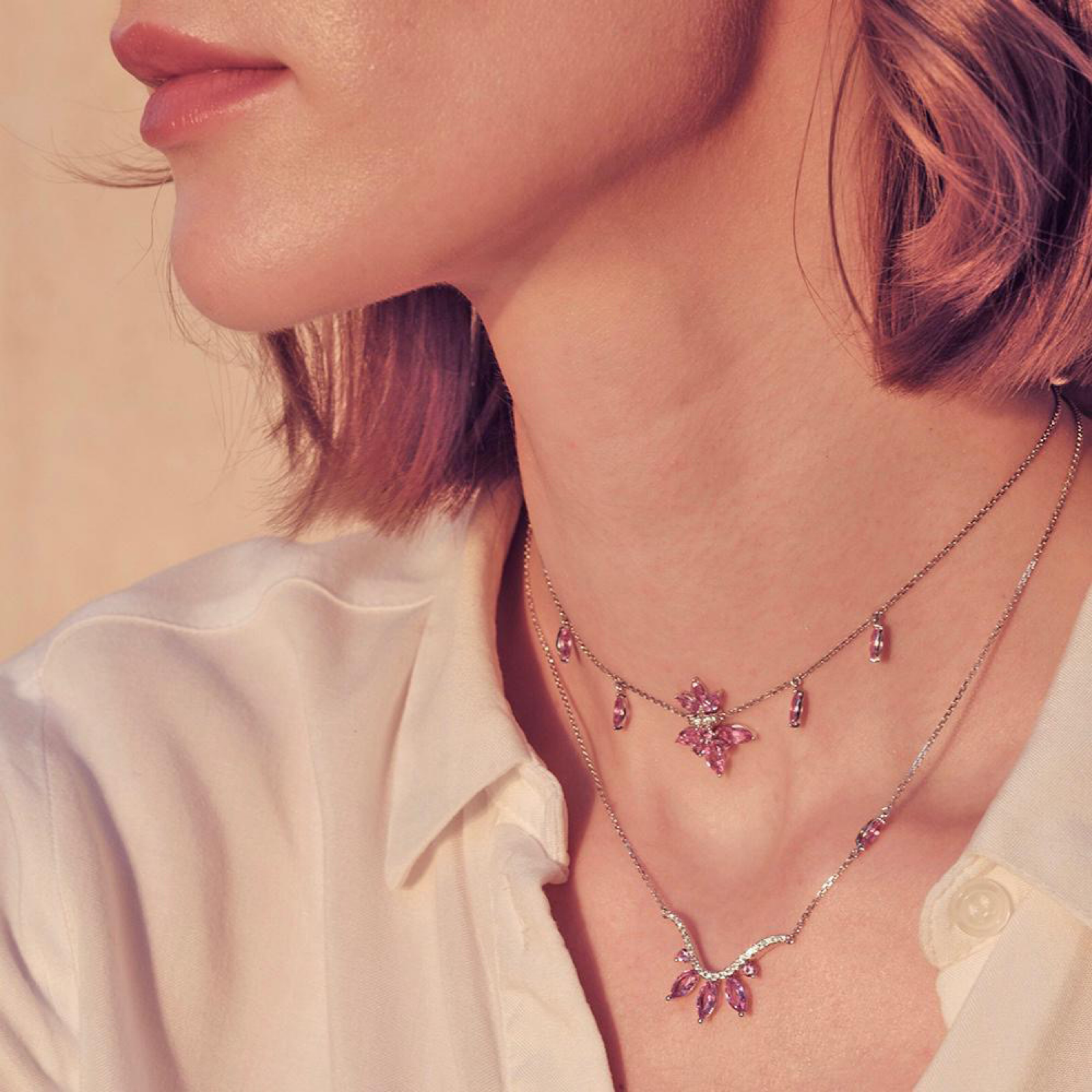 Large Pink Flower Choker