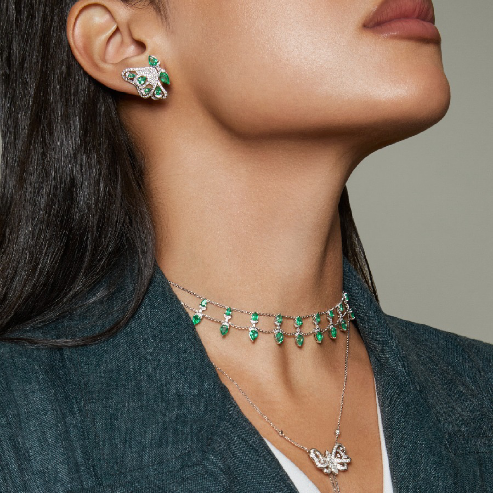 Emerald Enchanted Butterfly Earring